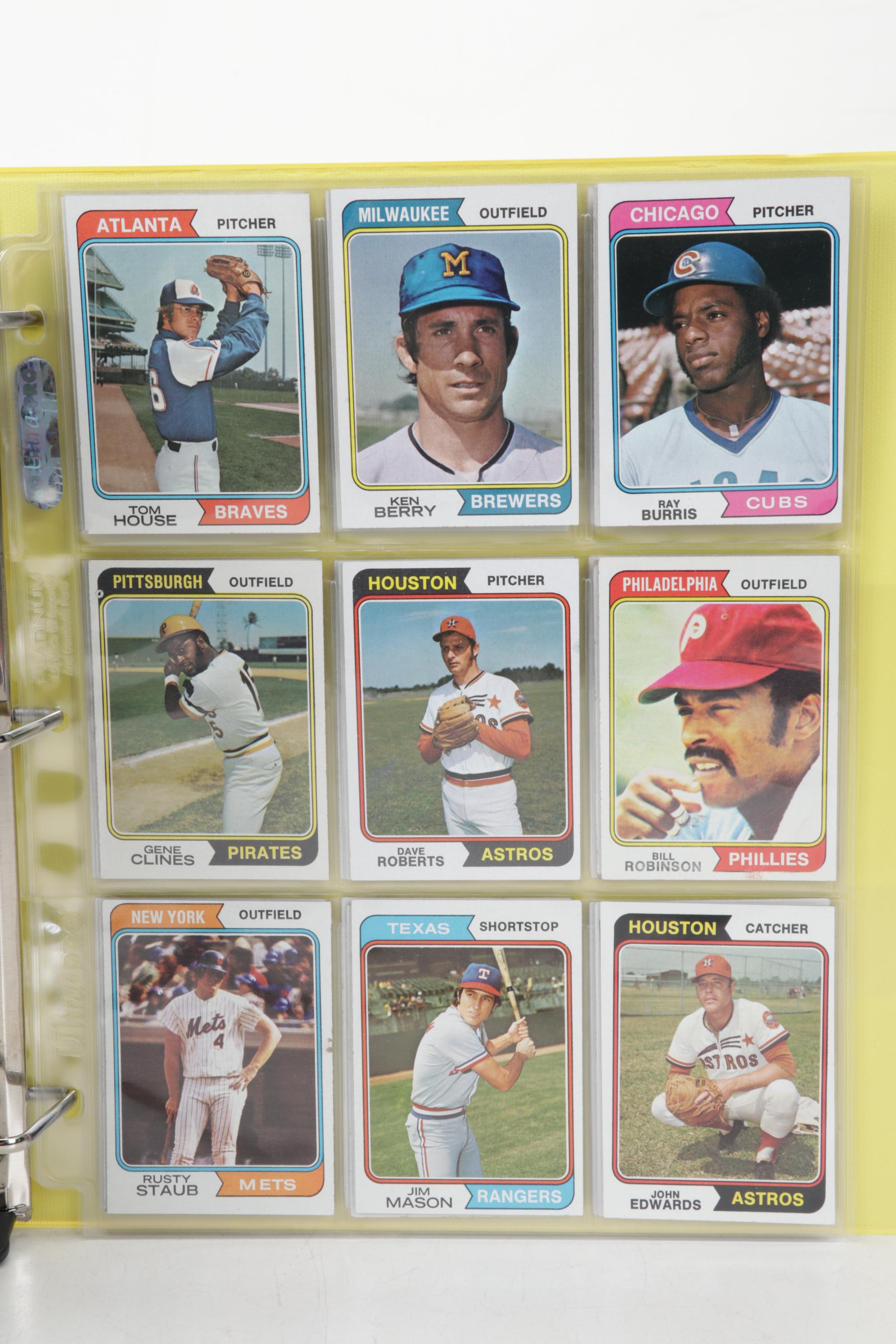 Topps Baseball Cards Featuring Reggie Jackson, Rollie Fingers, and More, 1970s