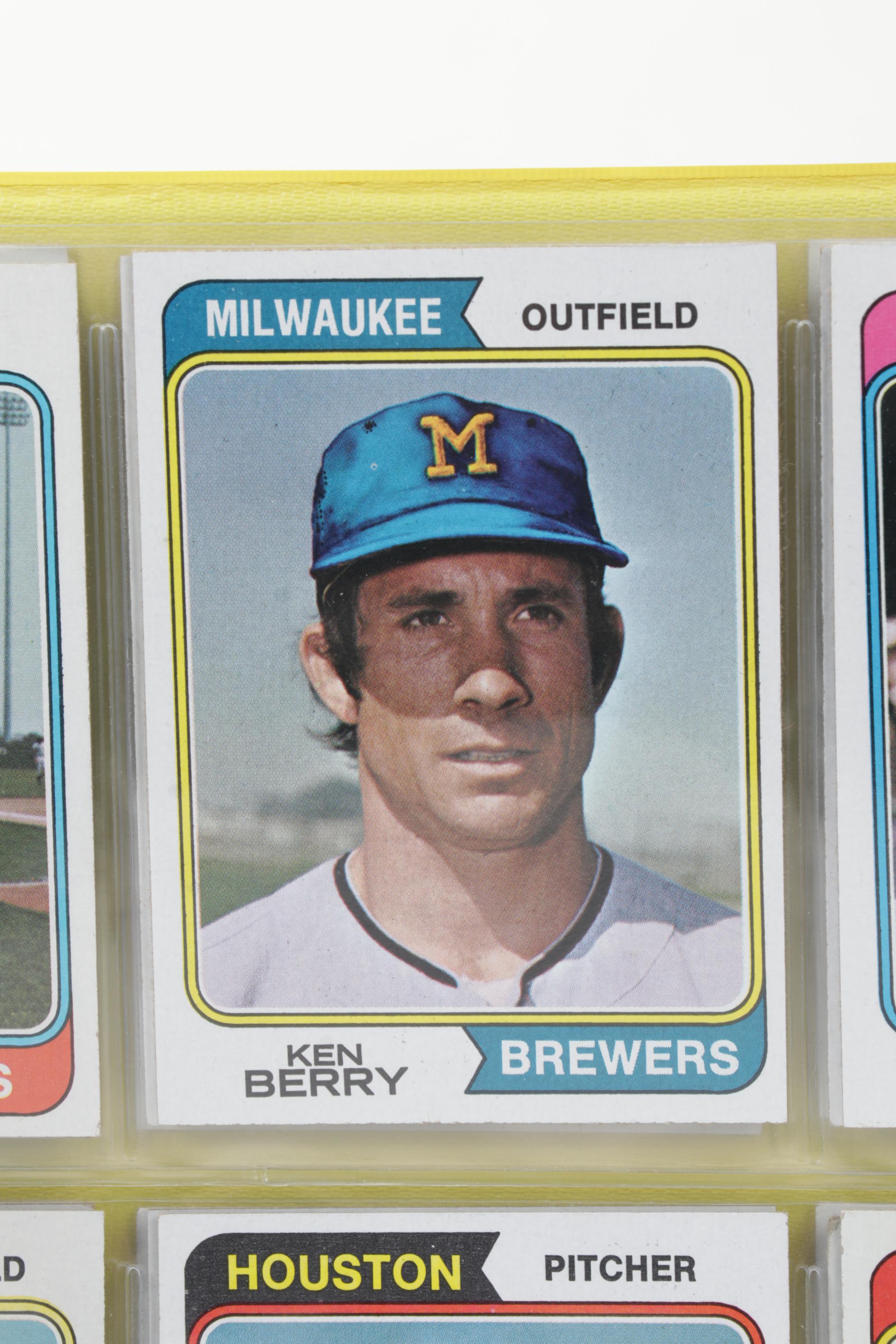 Topps Baseball Cards Featuring Reggie Jackson, Rollie Fingers, and More, 1970s