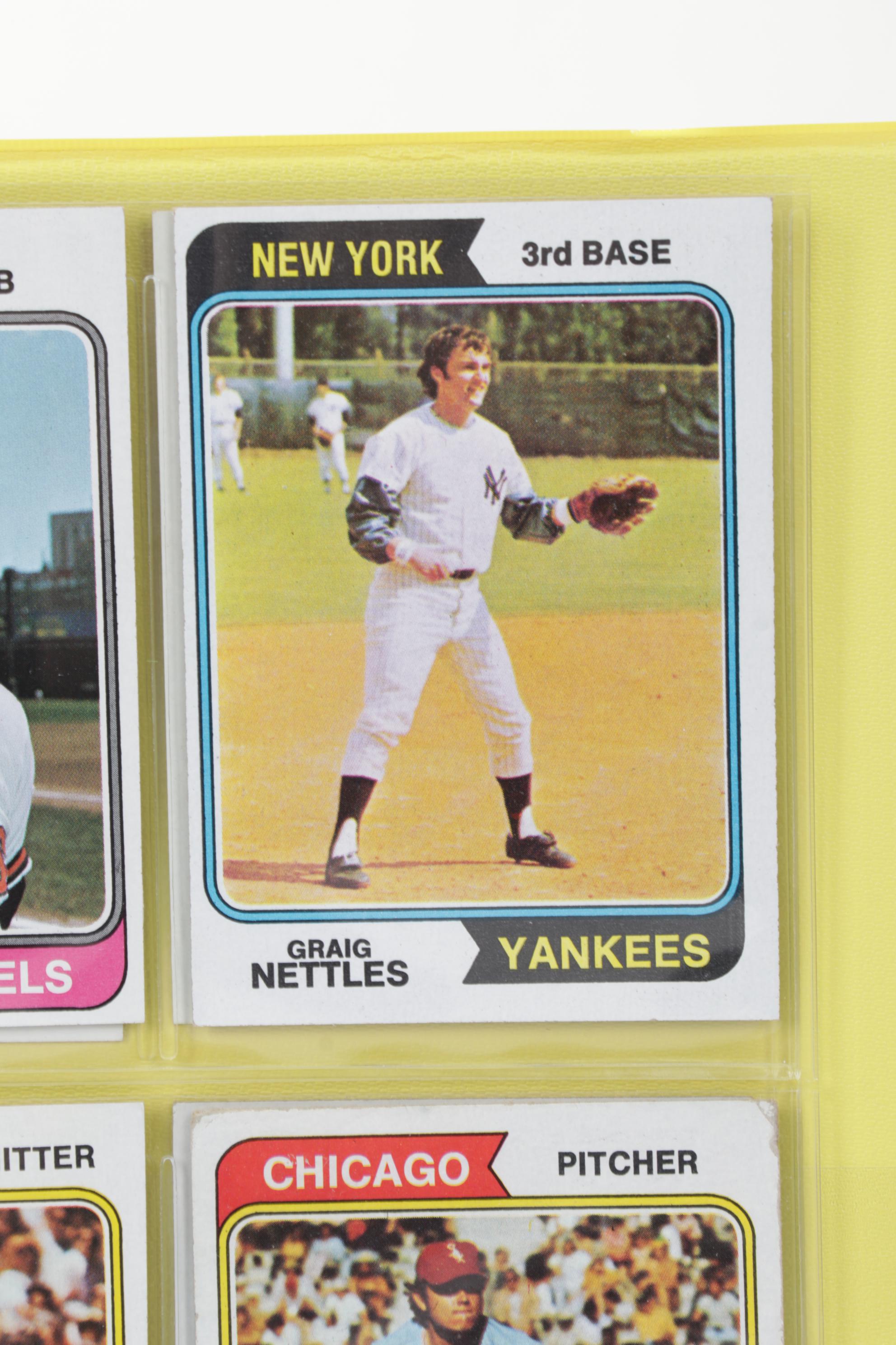 Topps Baseball Cards Featuring Reggie Jackson, Rollie Fingers, and More, 1970s