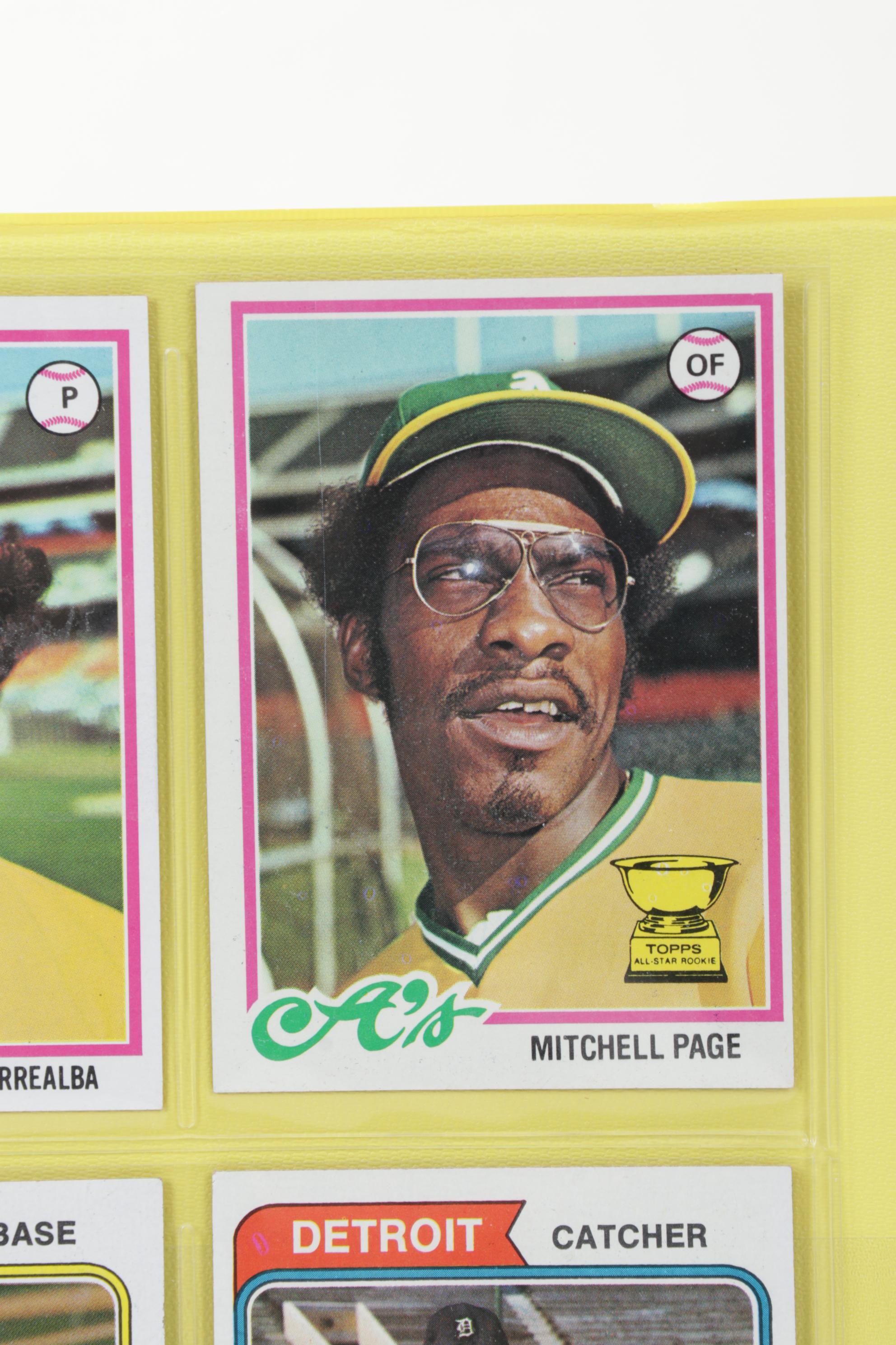 Topps Baseball Cards Featuring Reggie Jackson, Rollie Fingers, and More, 1970s
