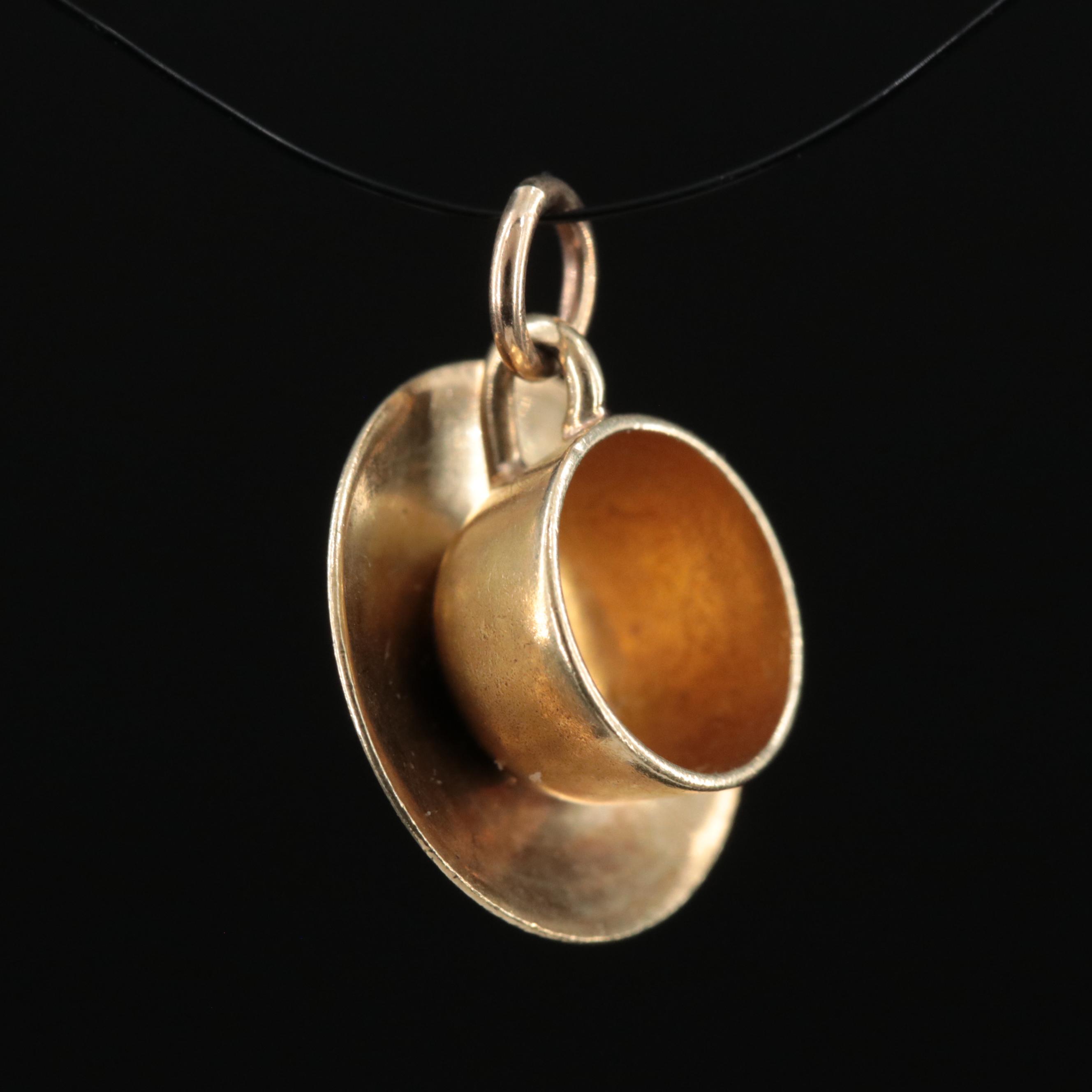 14K Tea Cup and Saucer Charm