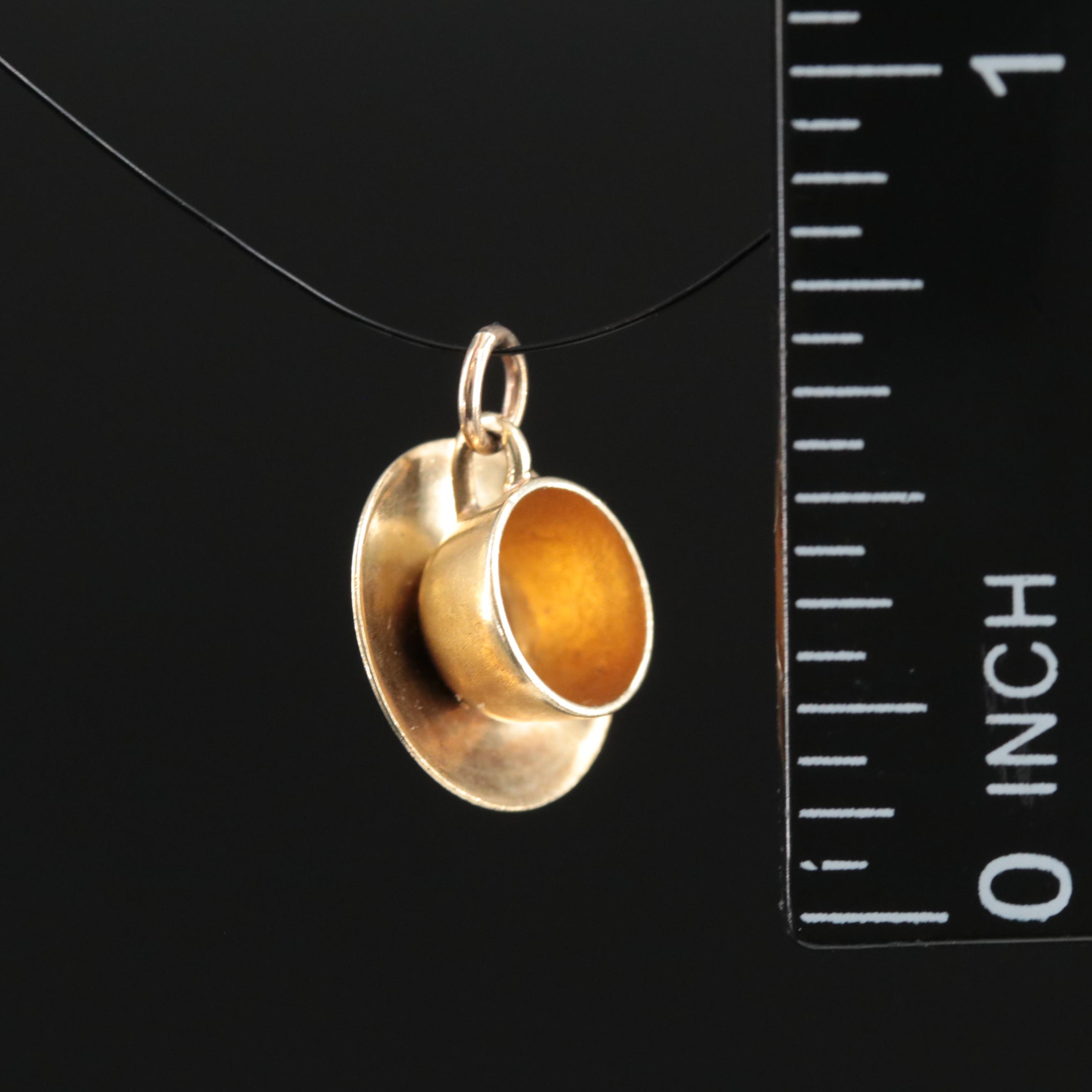 14K Tea Cup and Saucer Charm