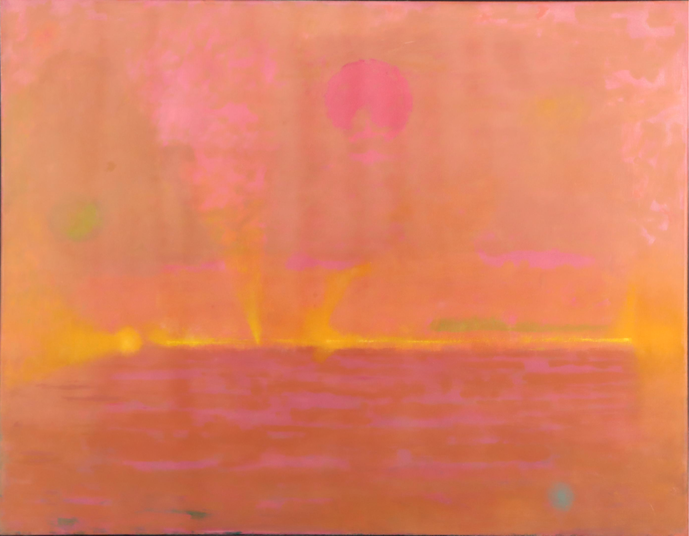 Martin Friedman Modern Oil Painting "Golden Days," 1970