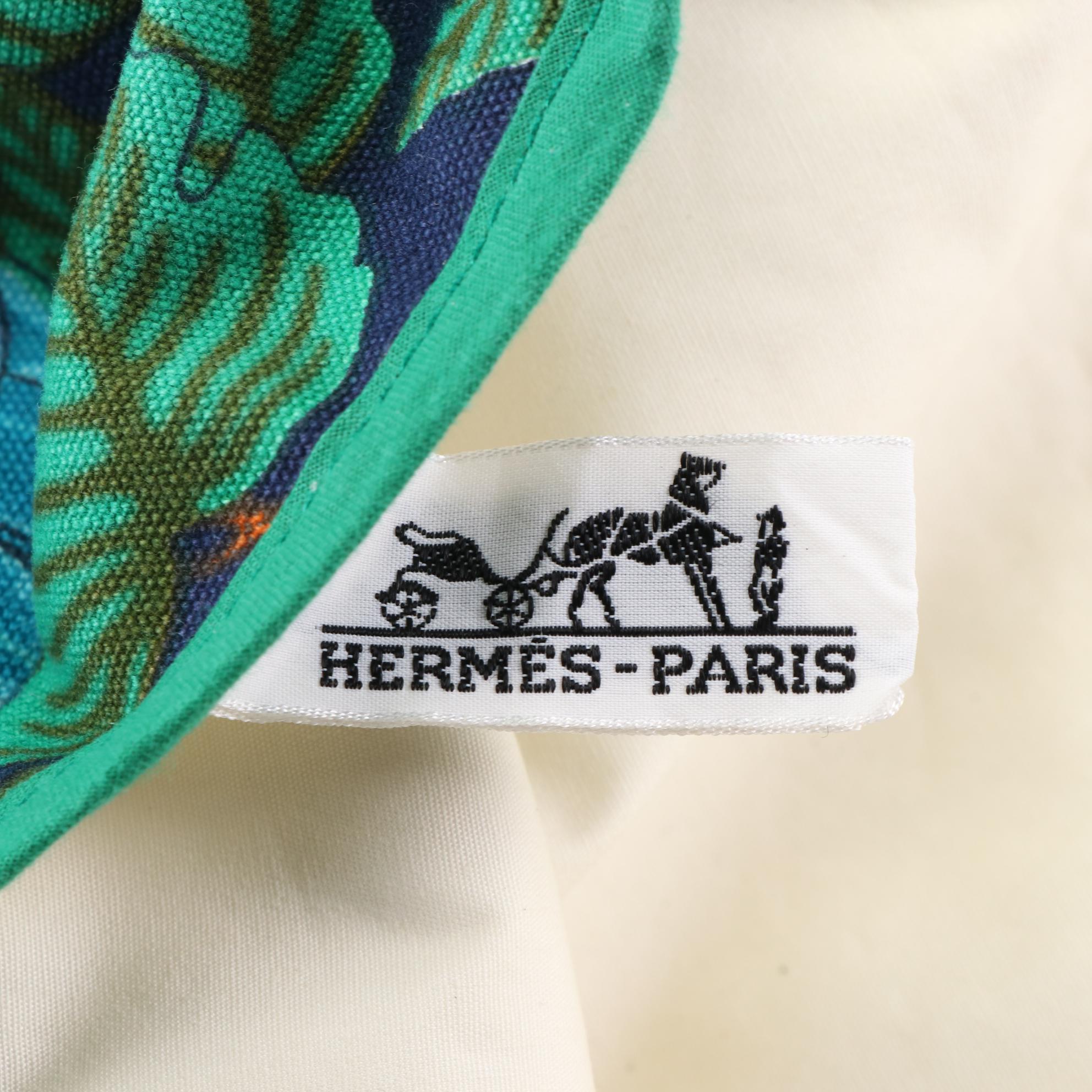 Hermès Parrot Print Snap Front Flap Pouch in Cotton Canvas