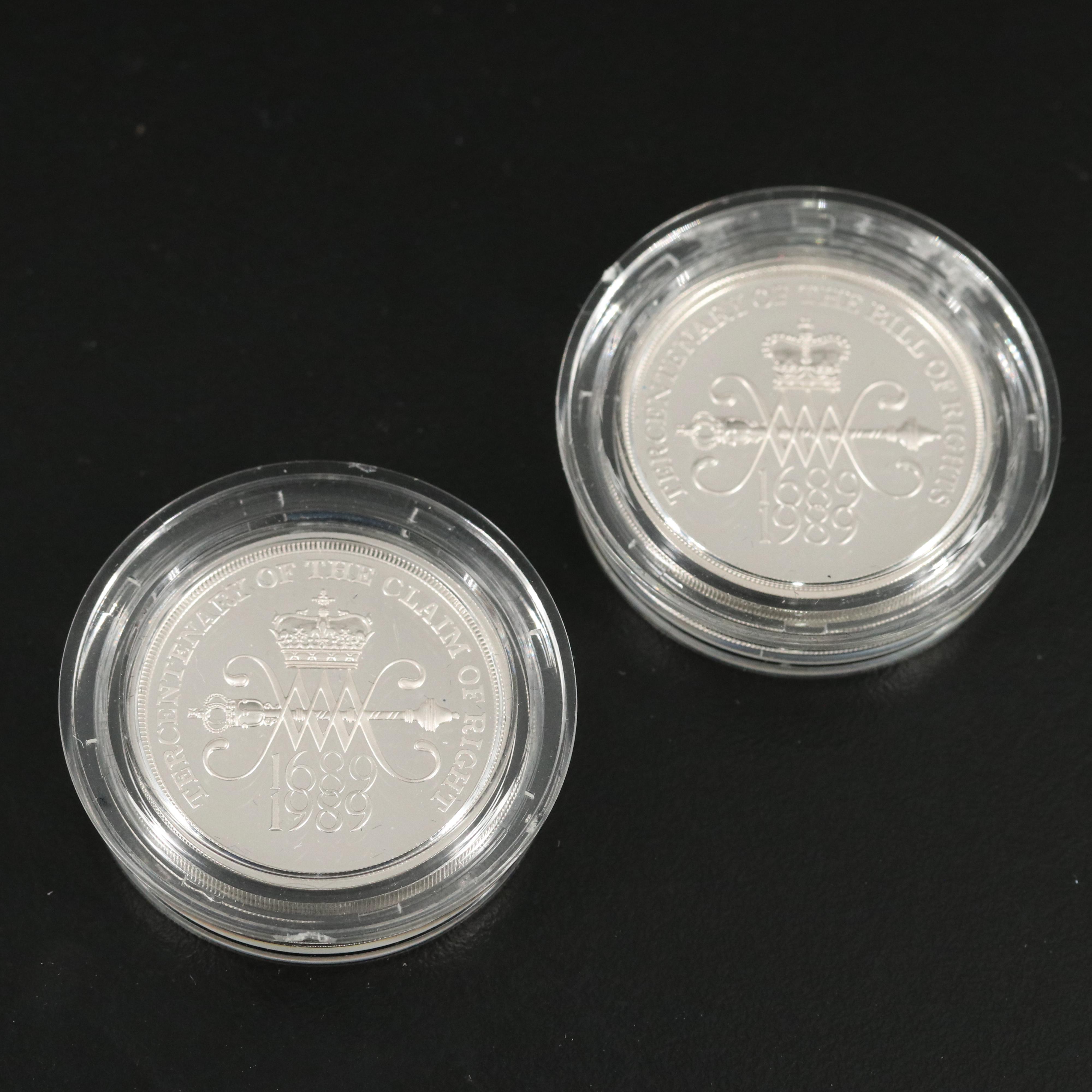 Seven Commemorative Silver Coins and Medals