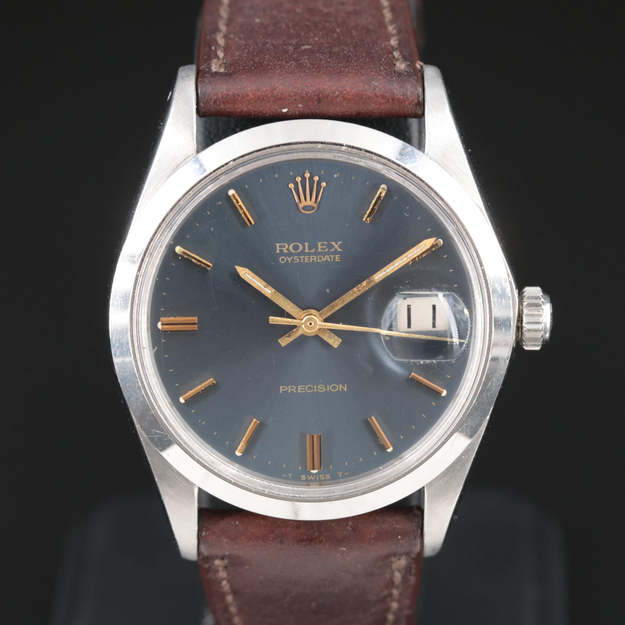 1971 Rolex Oysterdate Precision Stainless Steel Watch
