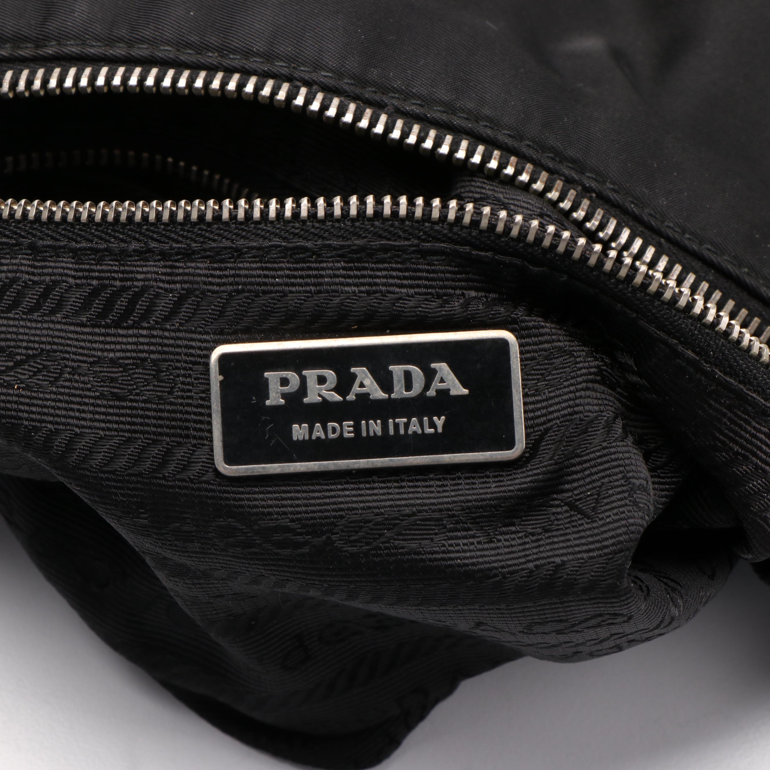 Prada Crossbody Messenger Bag in Black Nylon and Leather