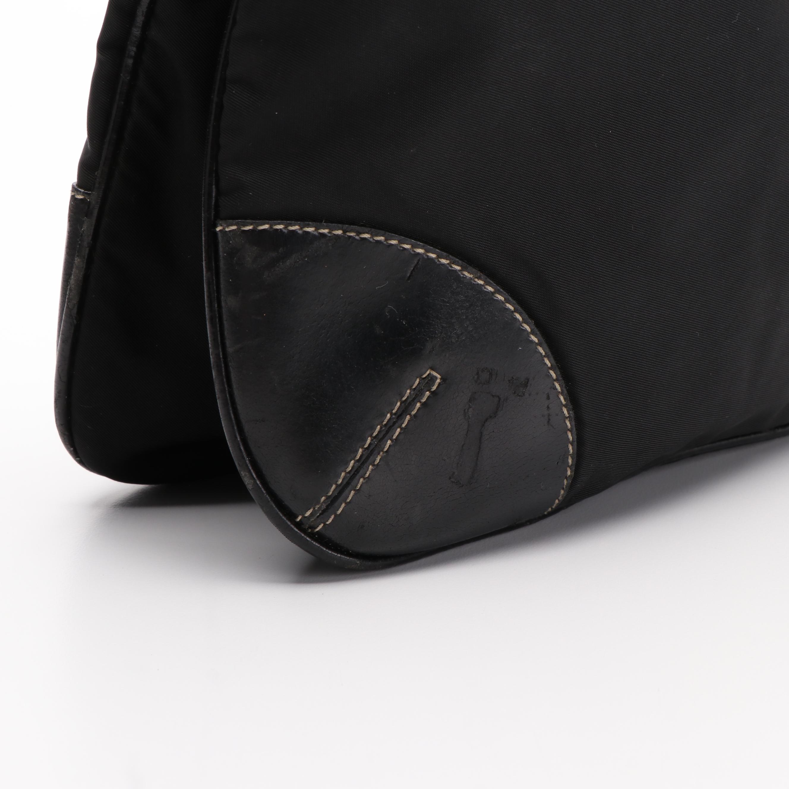 Prada Crossbody Messenger Bag in Black Nylon and Leather