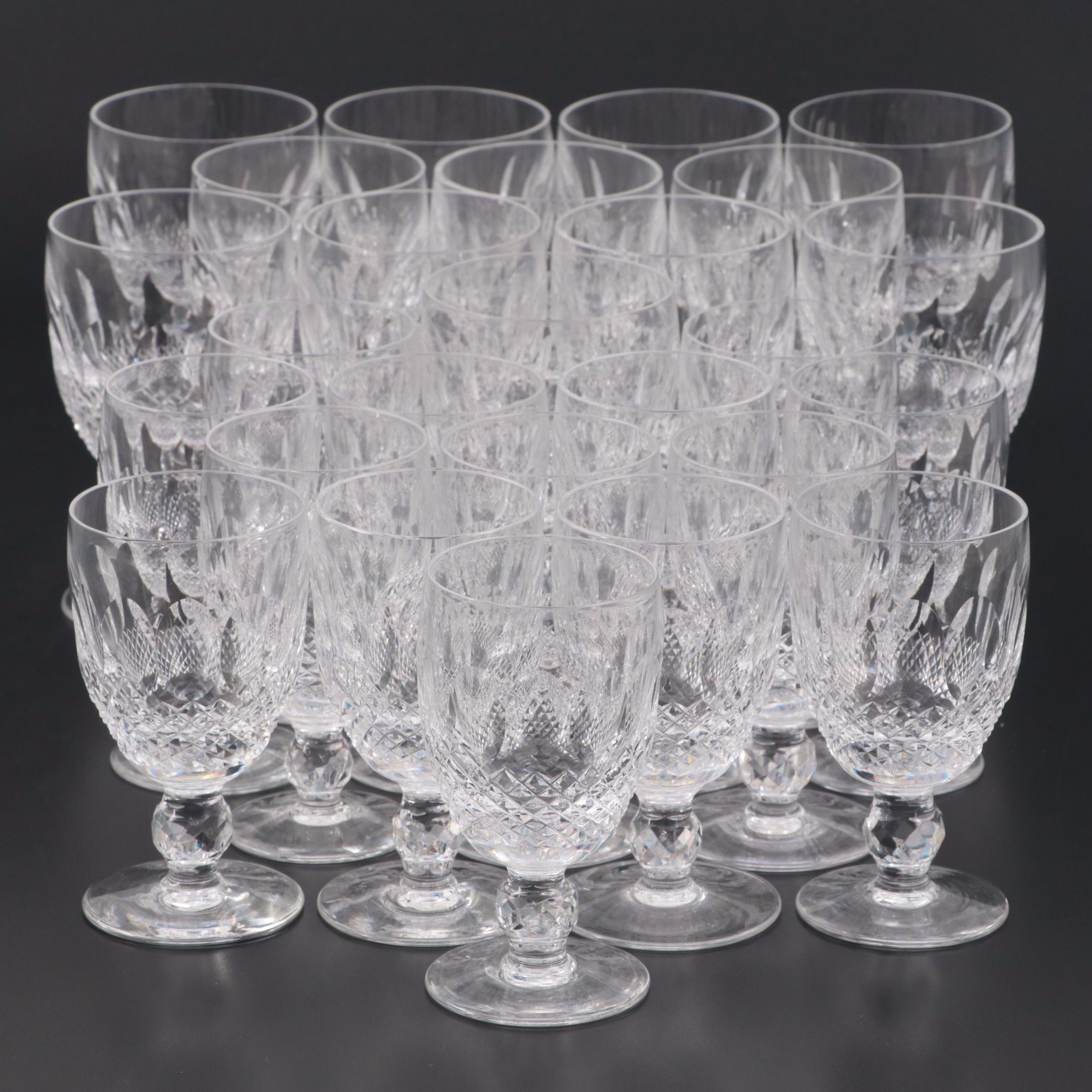 Waterford Crystal "Colleen"  Water and White Wine Glasses, 1968-2018