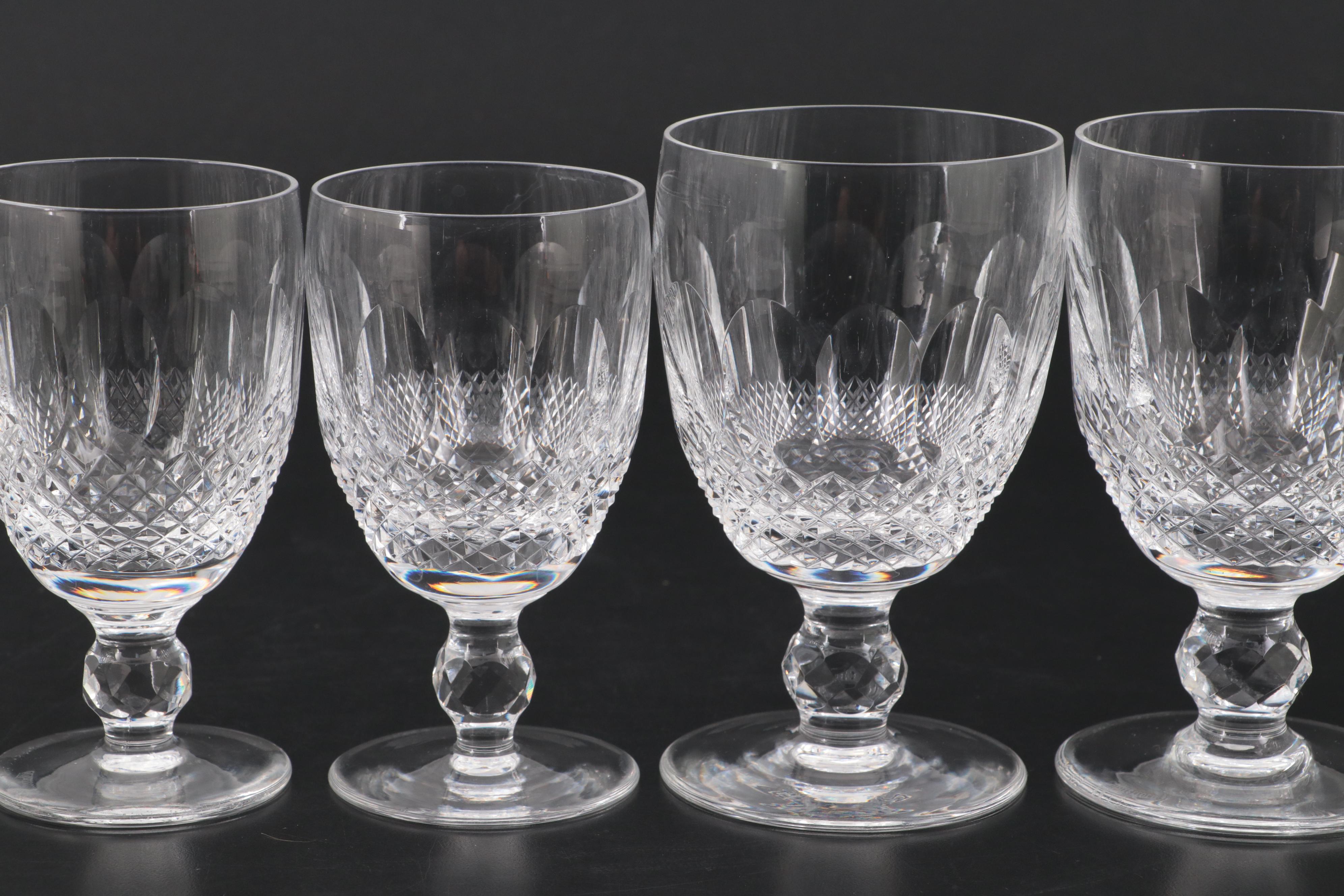 Waterford Crystal "Colleen"  Water and White Wine Glasses, 1968-2018