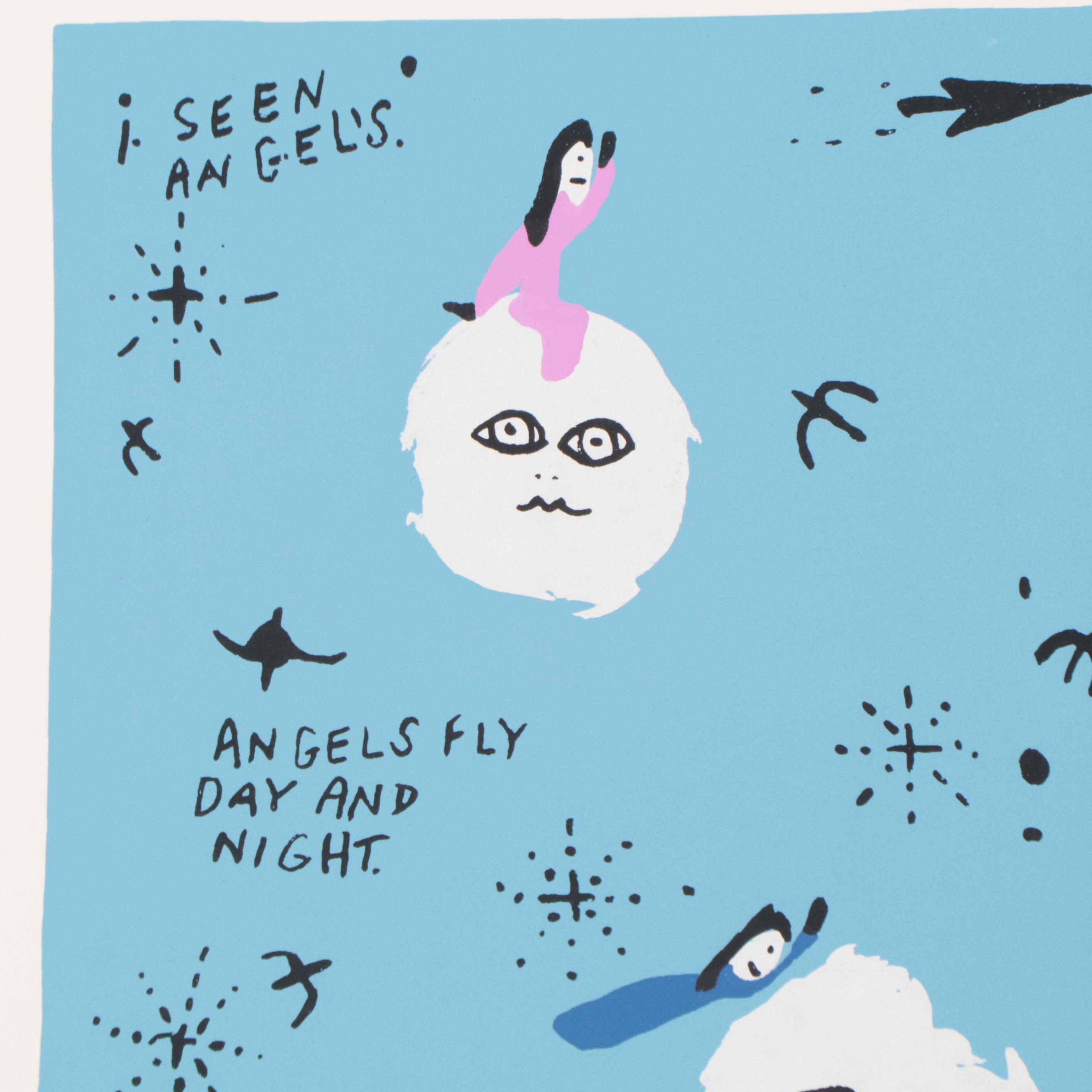 Howard Finster Folk Art Serigraph "Baby Elvis," Late 20th Century