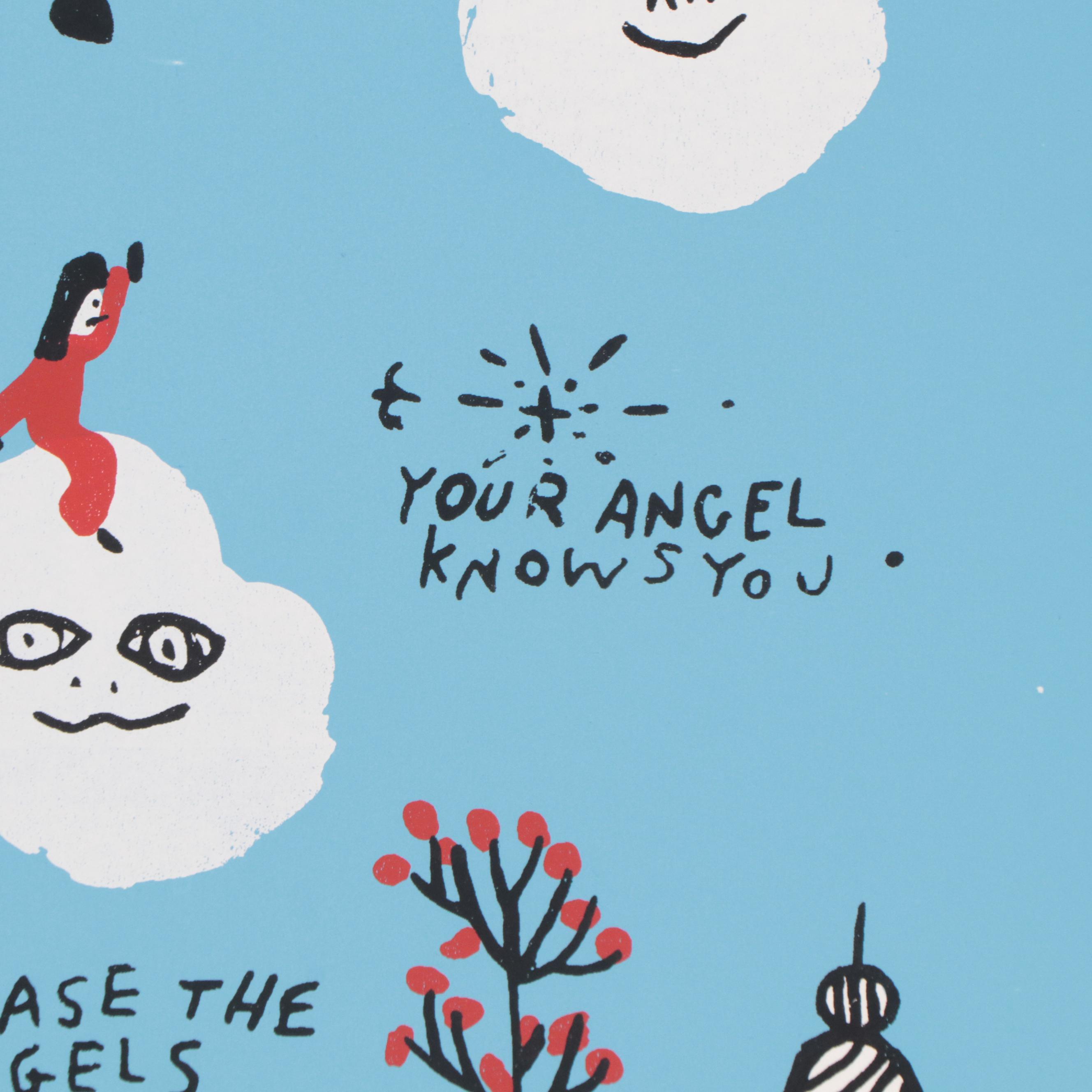 Howard Finster Folk Art Serigraph "Baby Elvis," Late 20th Century