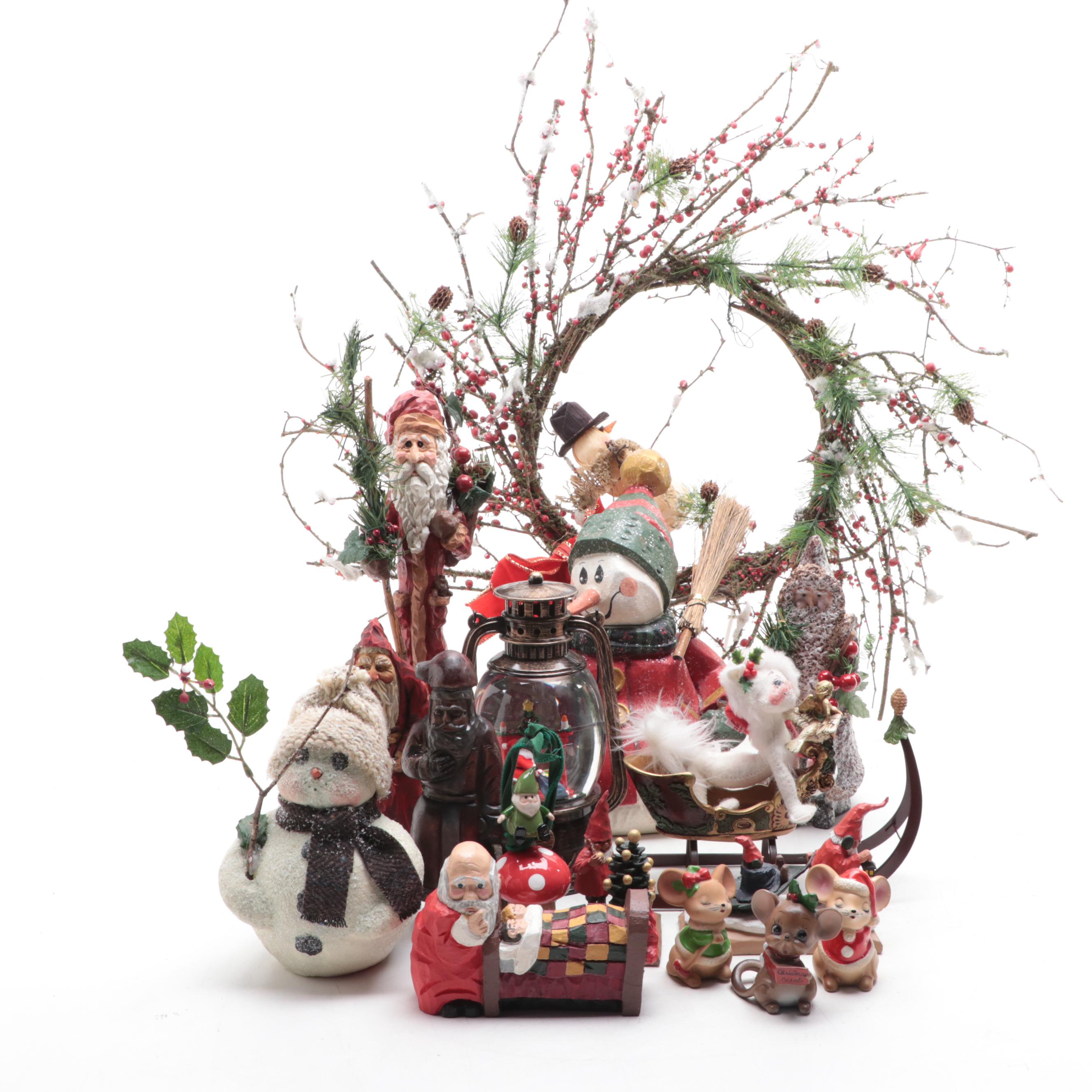 Japanese Ceramic Christmas Mice Figurines and More Christmas Décor