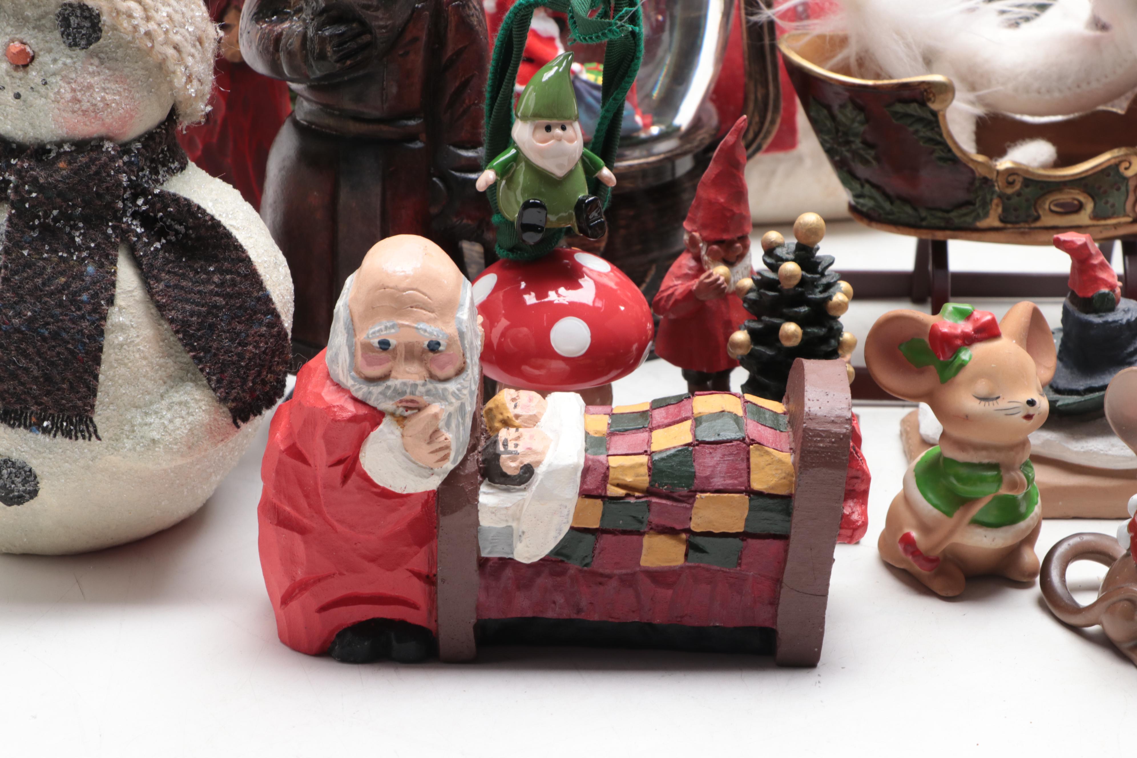Japanese Ceramic Christmas Mice Figurines and More Christmas Décor