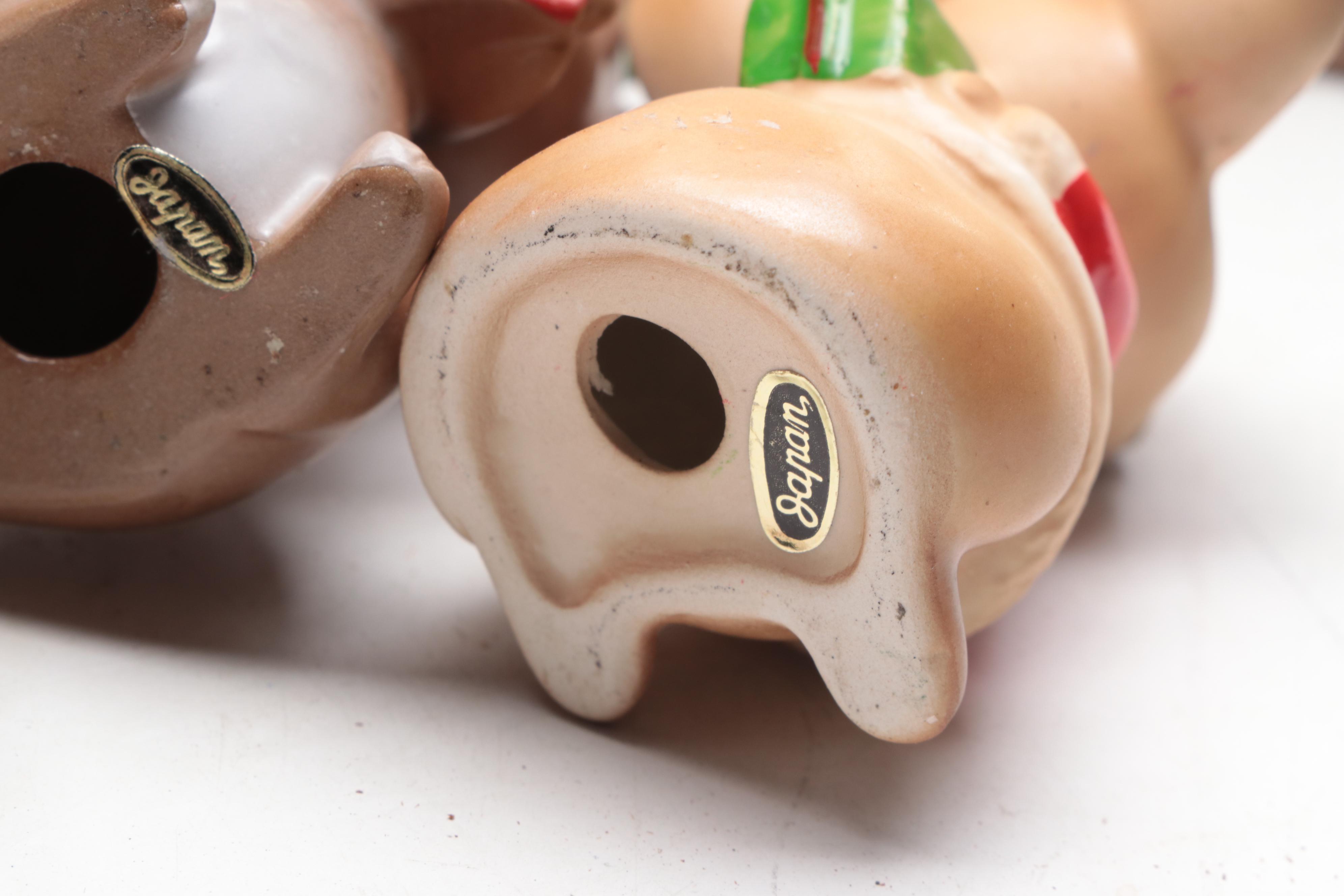 Japanese Ceramic Christmas Mice Figurines and More Christmas Décor