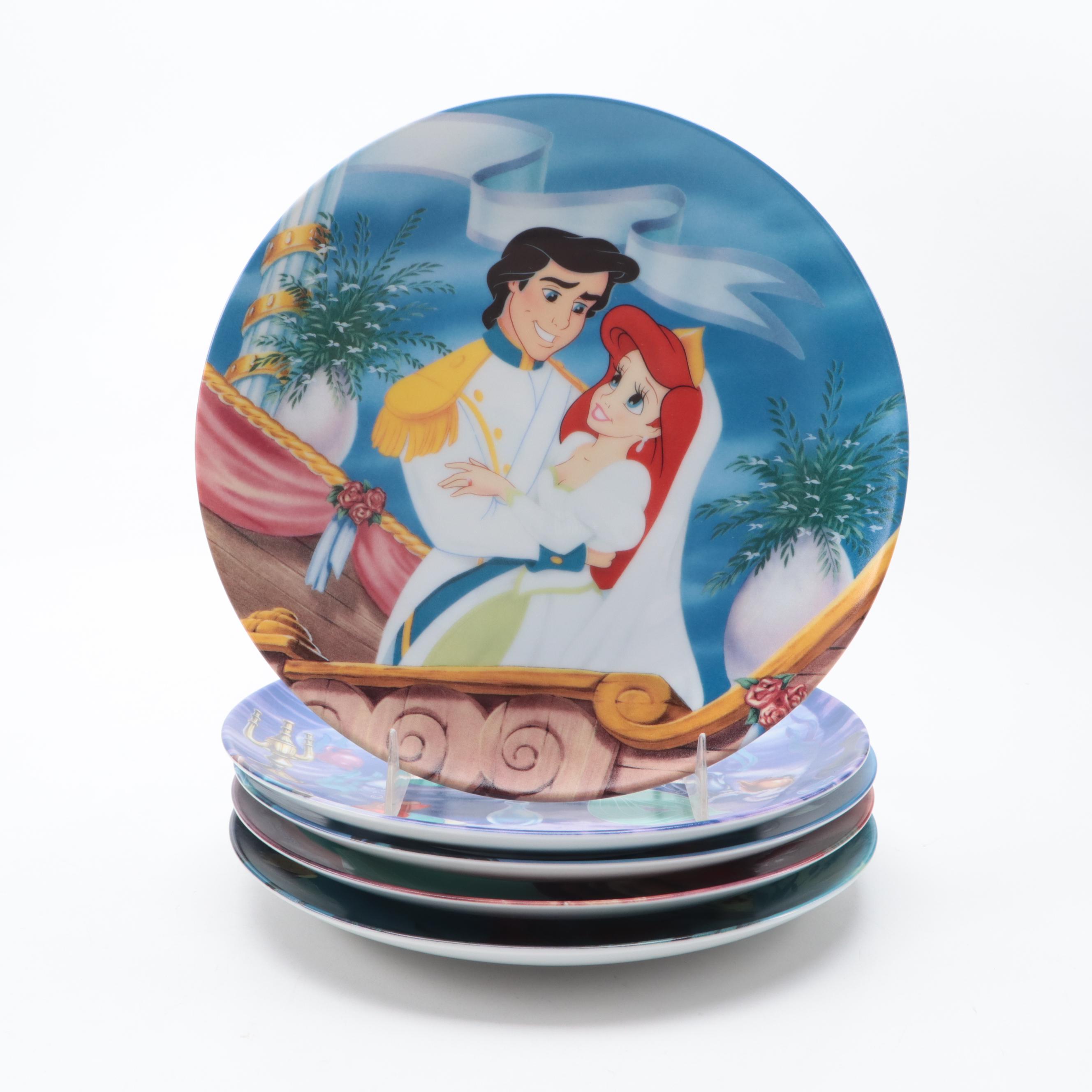 Edwin Knowles "Little Mermaid" Porcelain Plates with Other Wooden Cutout