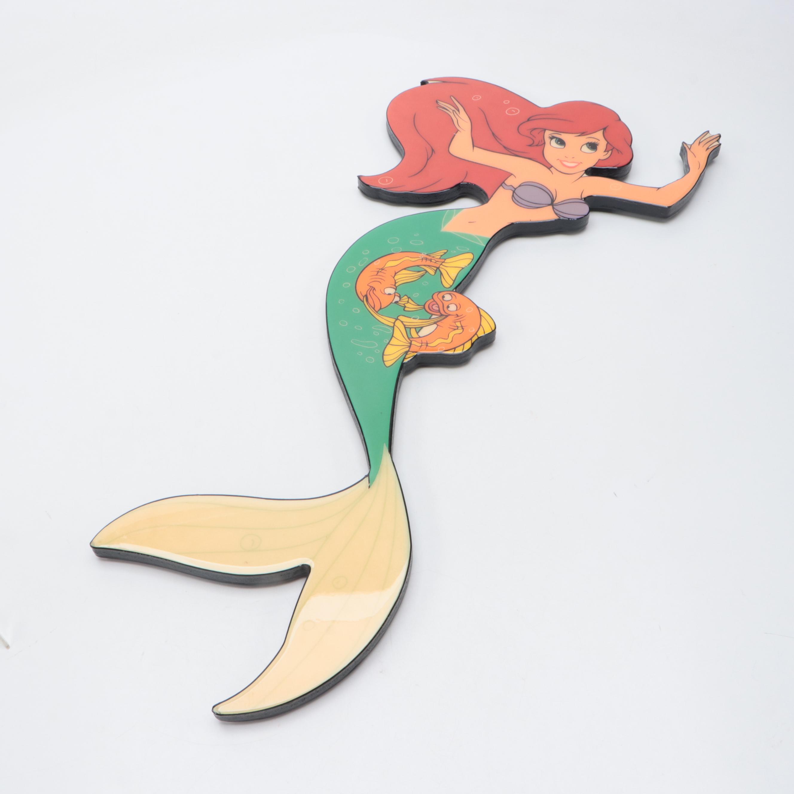 Edwin Knowles "Little Mermaid" Porcelain Plates with Other Wooden Cutout