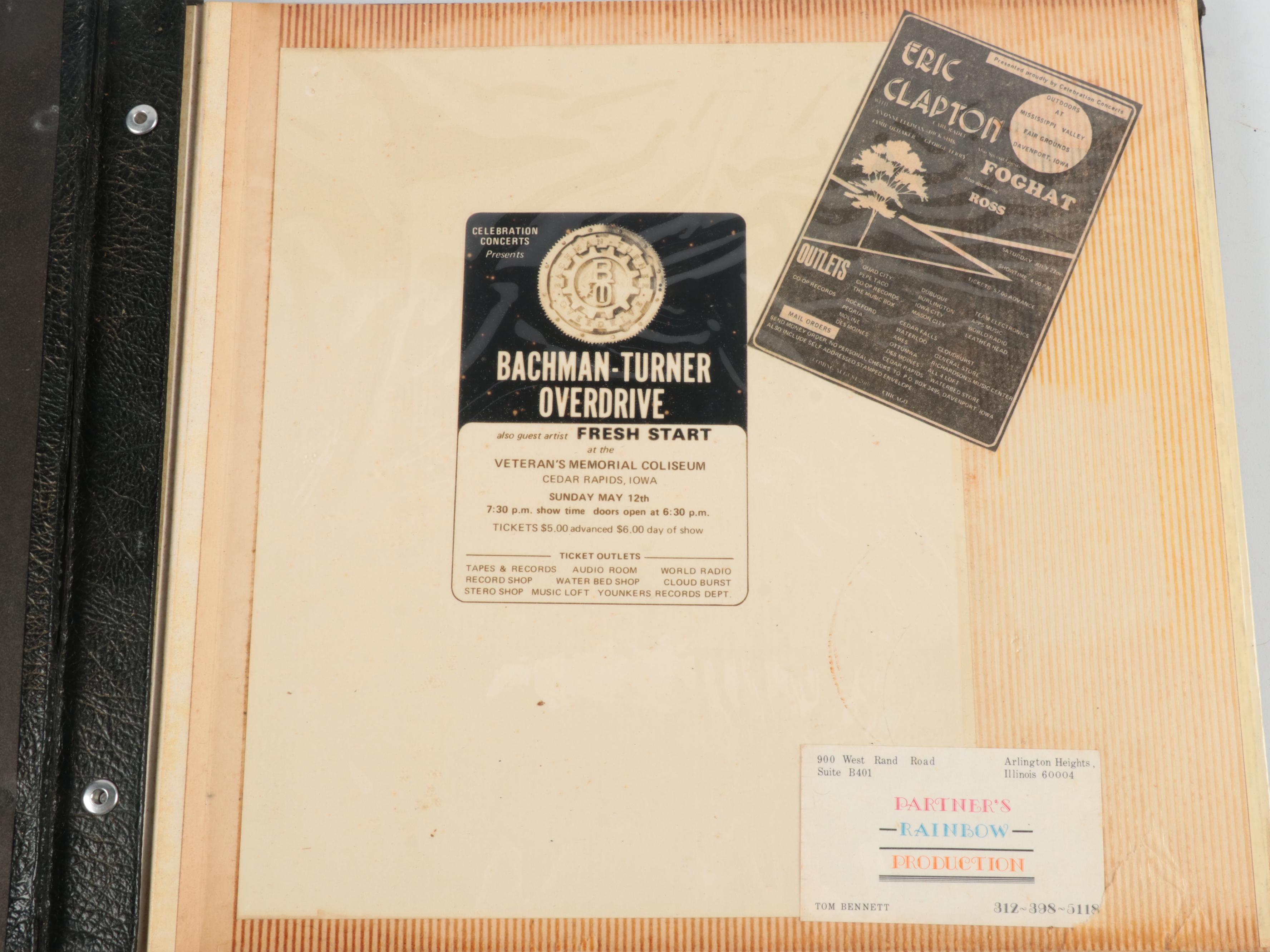 Music Scrapbook Including Concert Flyers, Matchbook Covers and More