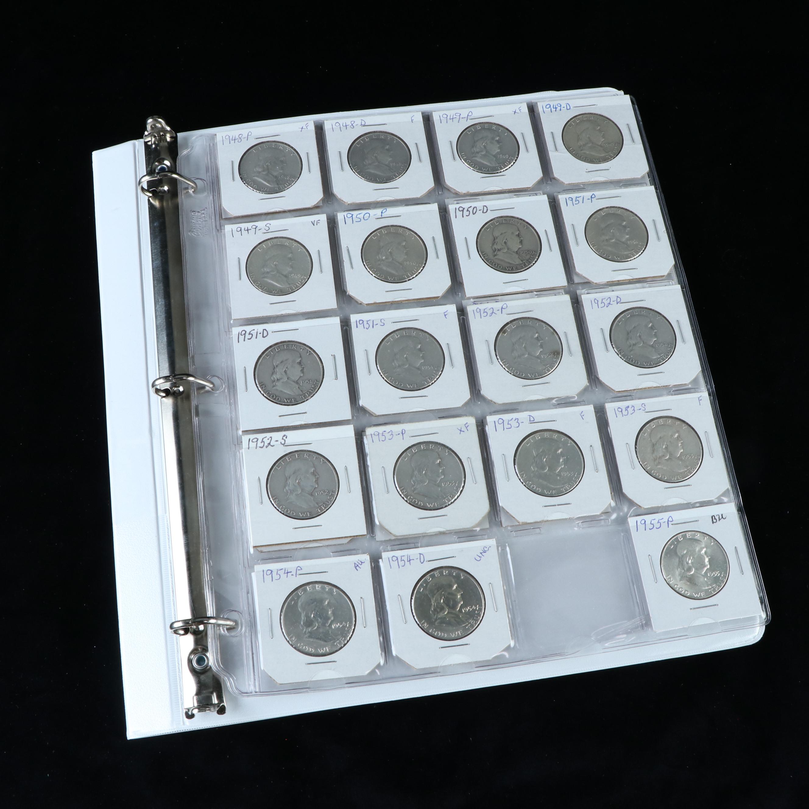Complete Set of Franklin Silver Half Dollars