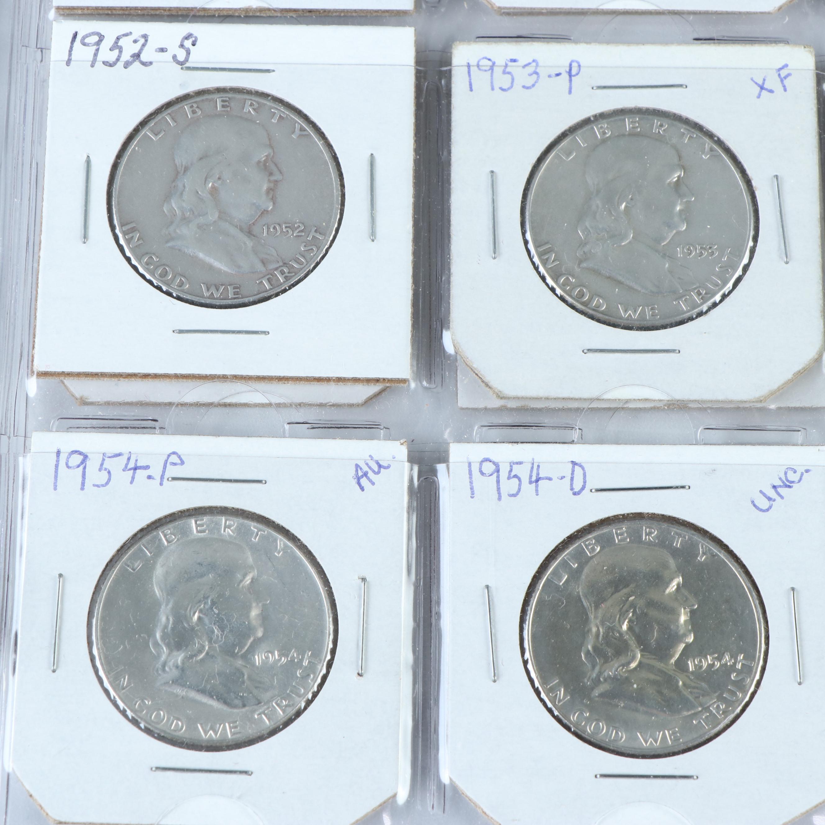 Complete Set of Franklin Silver Half Dollars