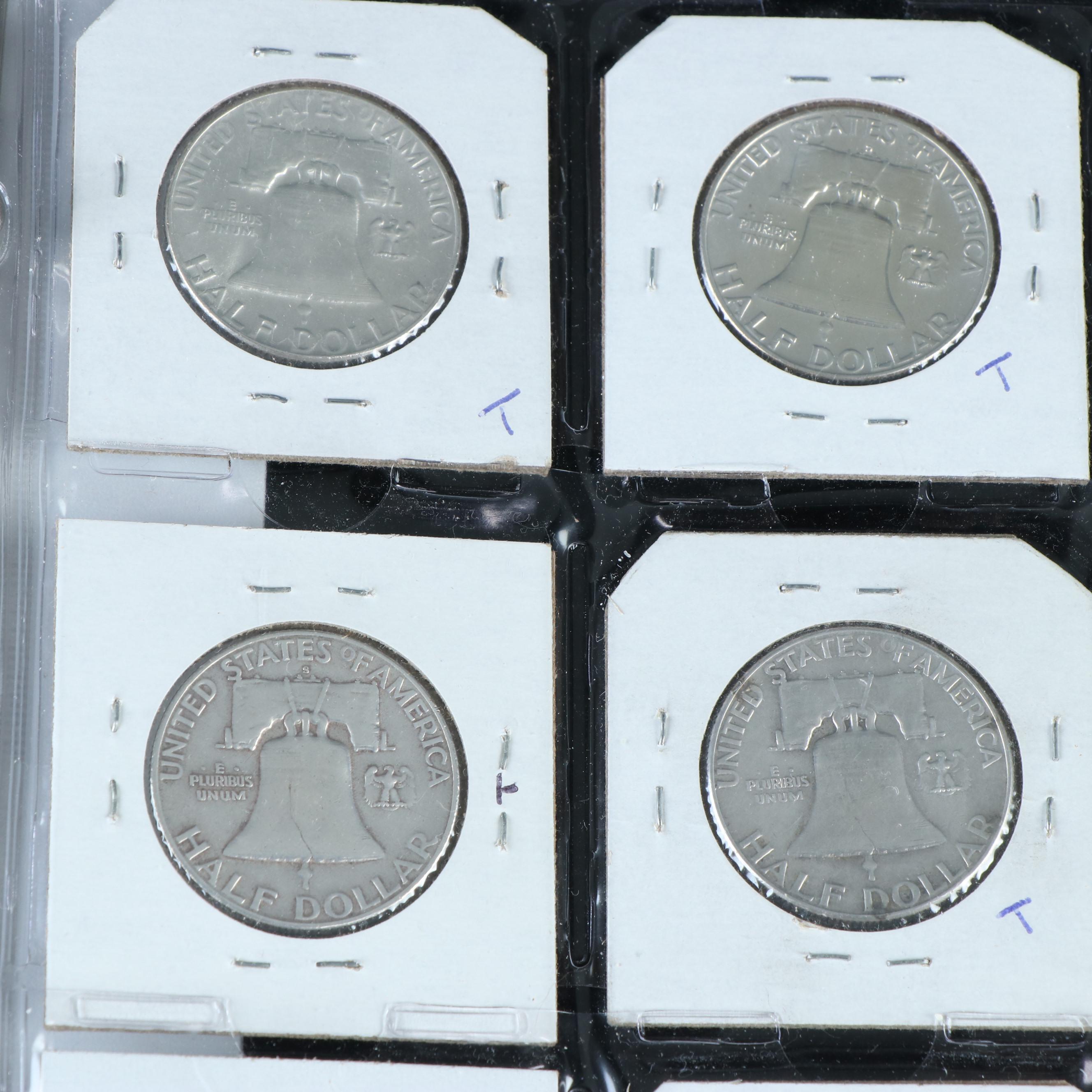 Complete Set of Franklin Silver Half Dollars