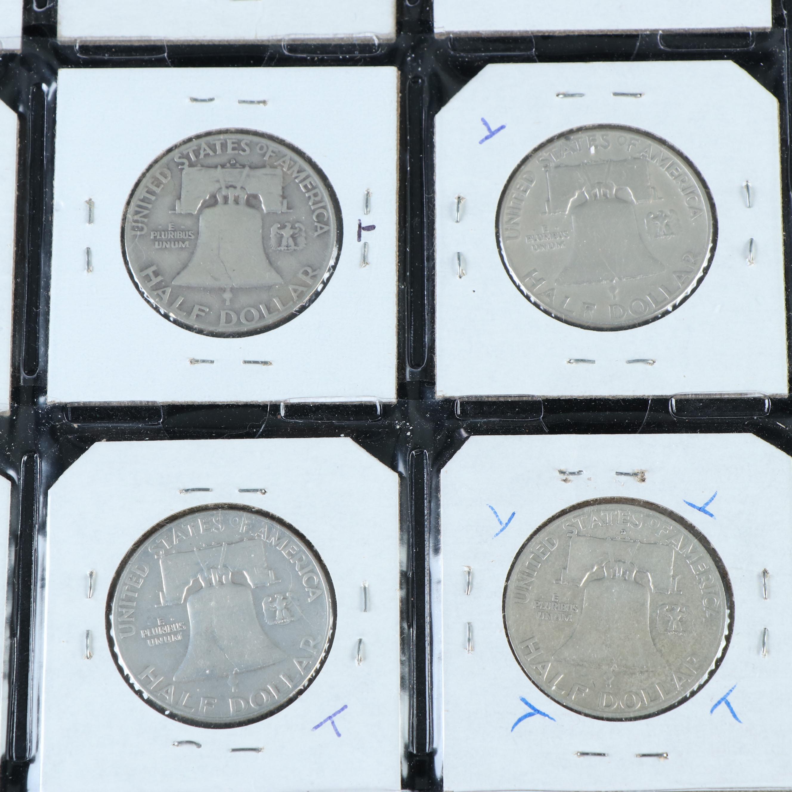 Complete Set of Franklin Silver Half Dollars