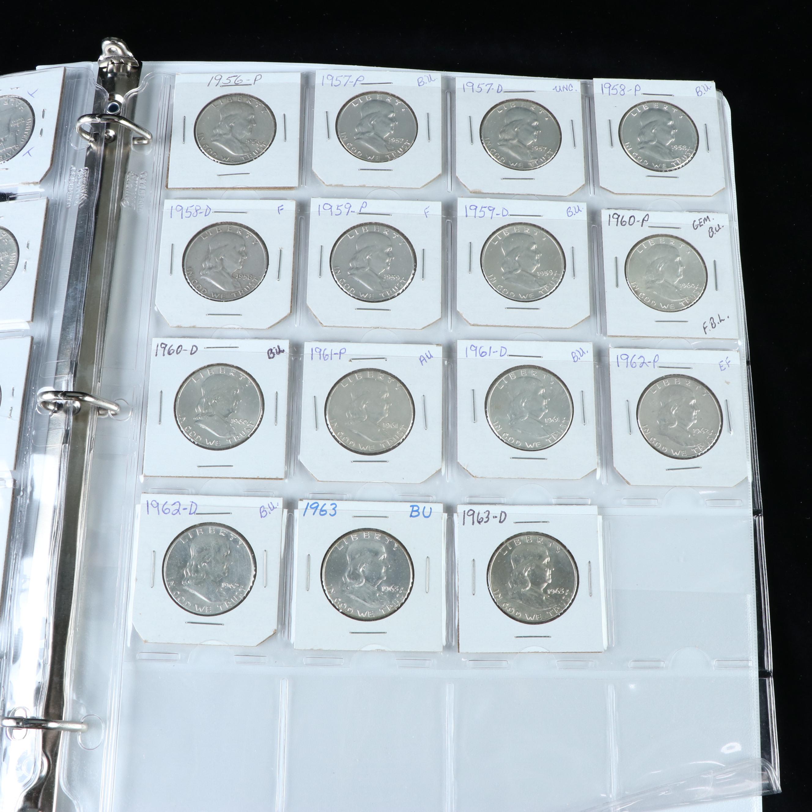 Complete Set of Franklin Silver Half Dollars