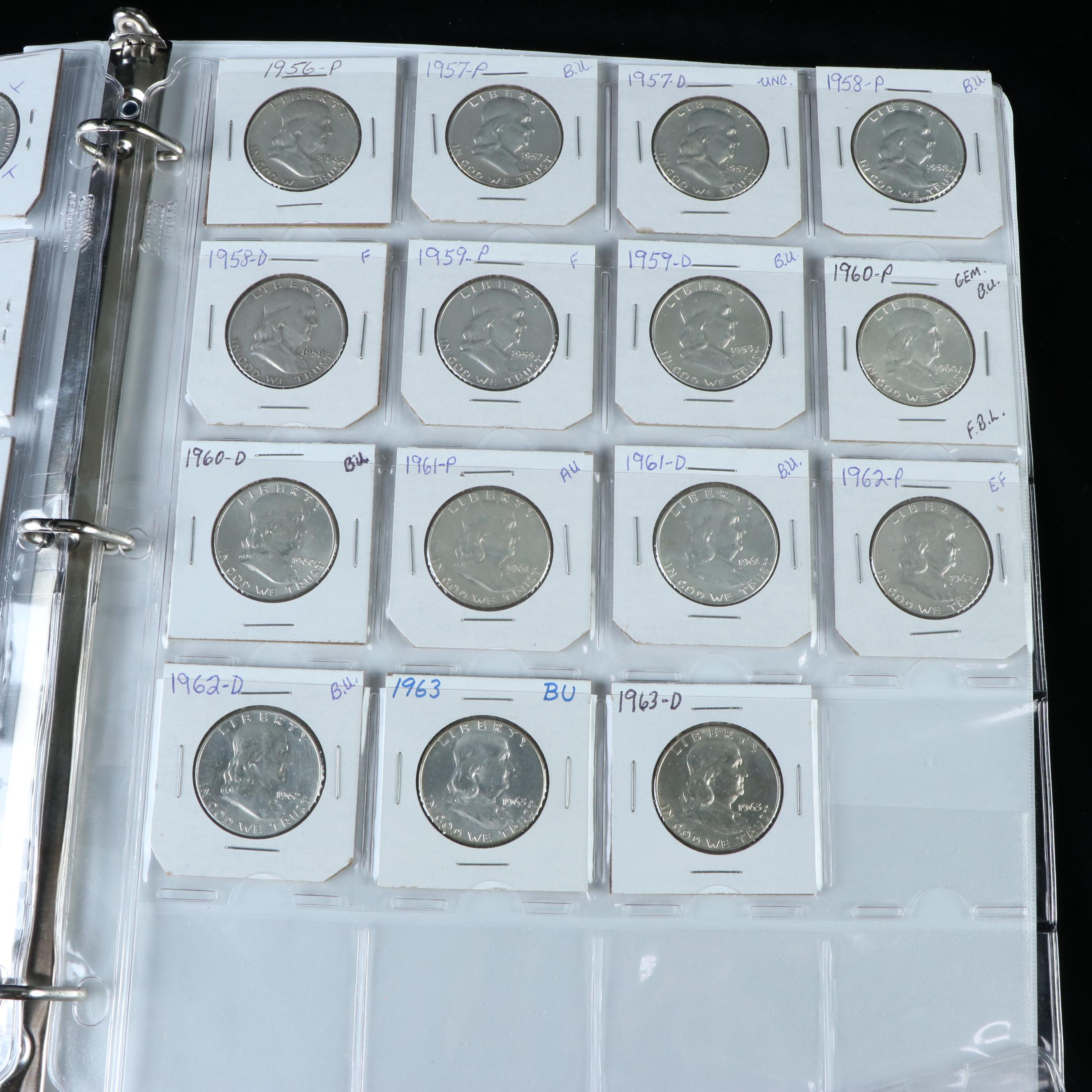 Complete Set of Franklin Silver Half Dollars