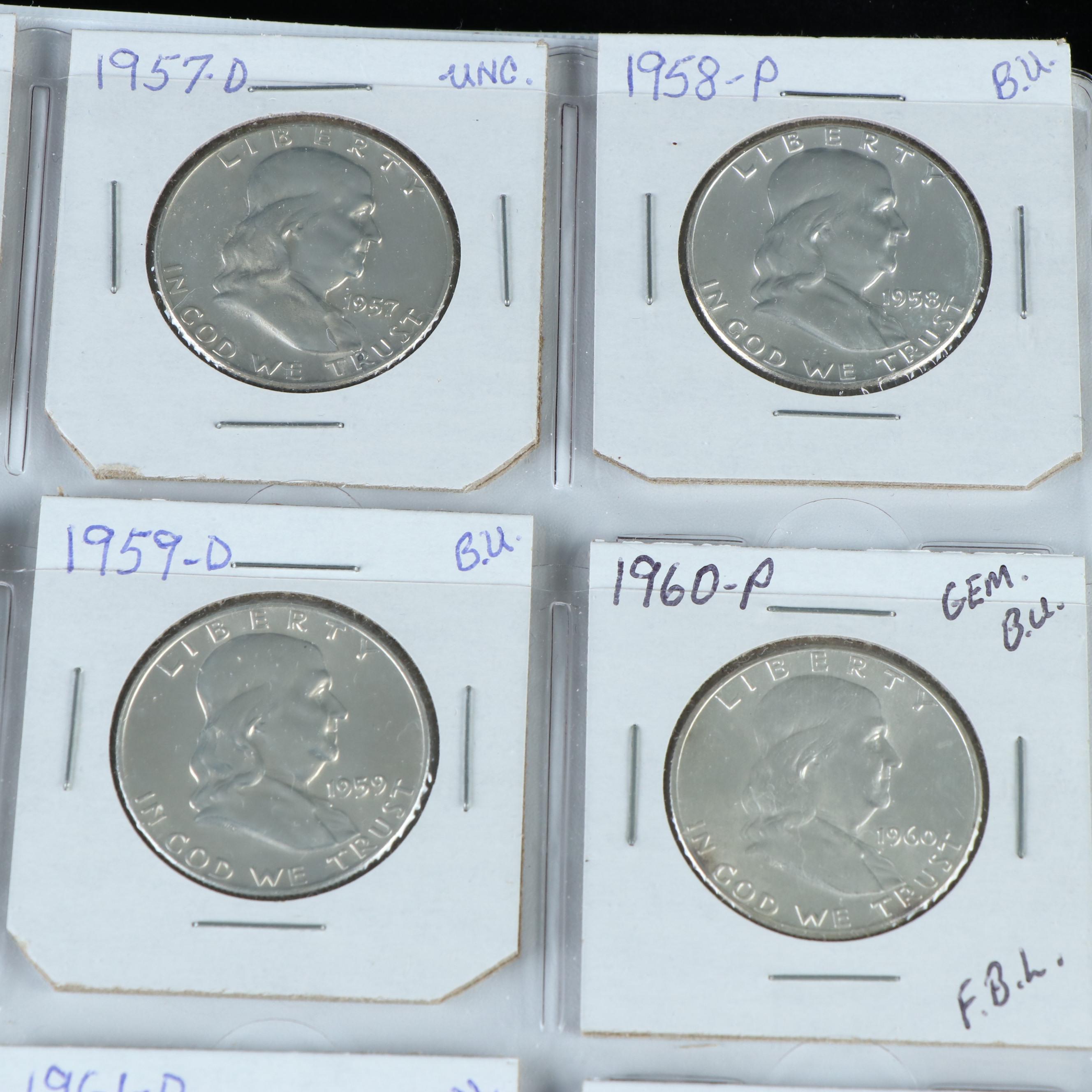 Complete Set of Franklin Silver Half Dollars