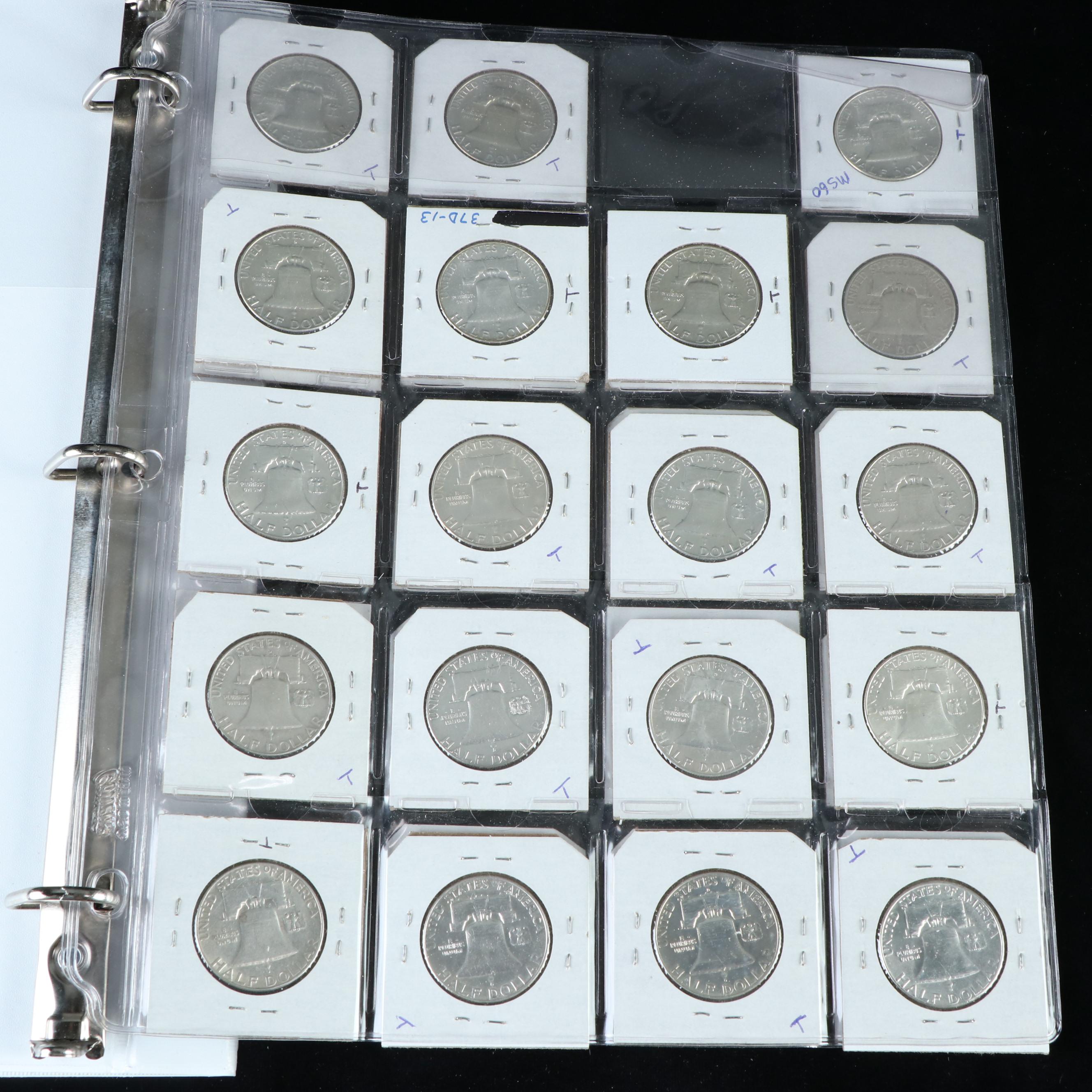 Complete Set of Franklin Silver Half Dollars