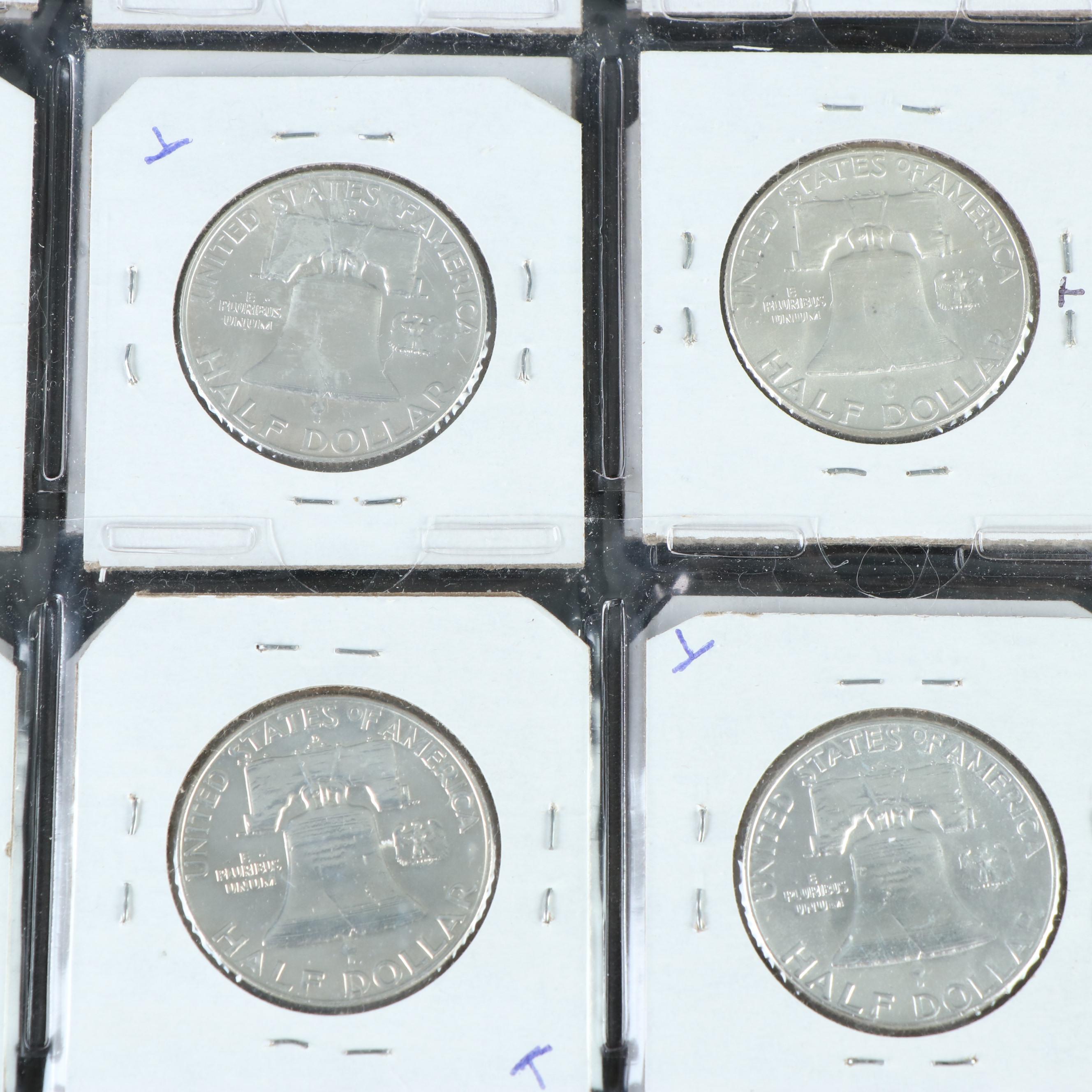 Complete Set of Franklin Silver Half Dollars