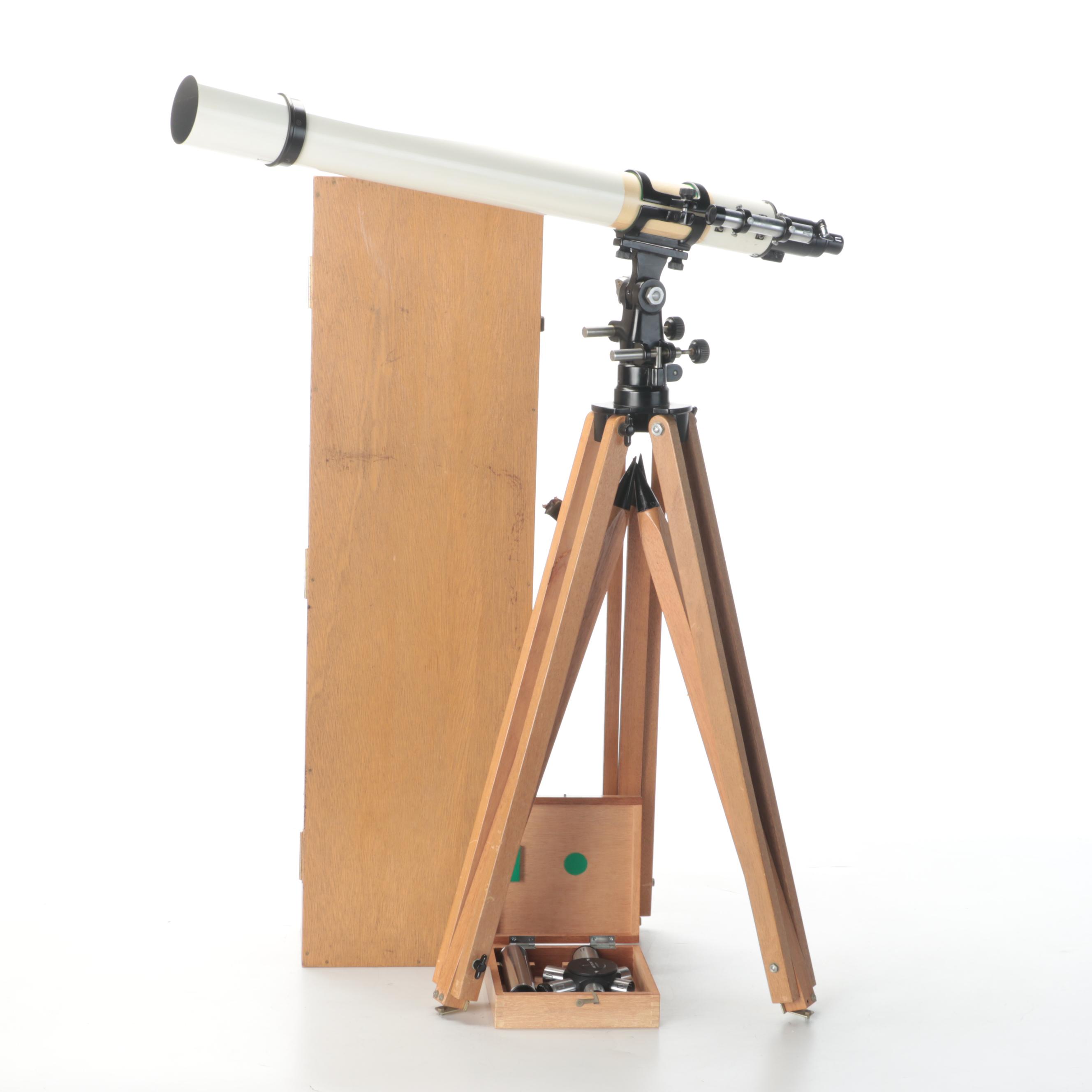 Unitron Model 114 Telescope with Case, Stand and Accessories