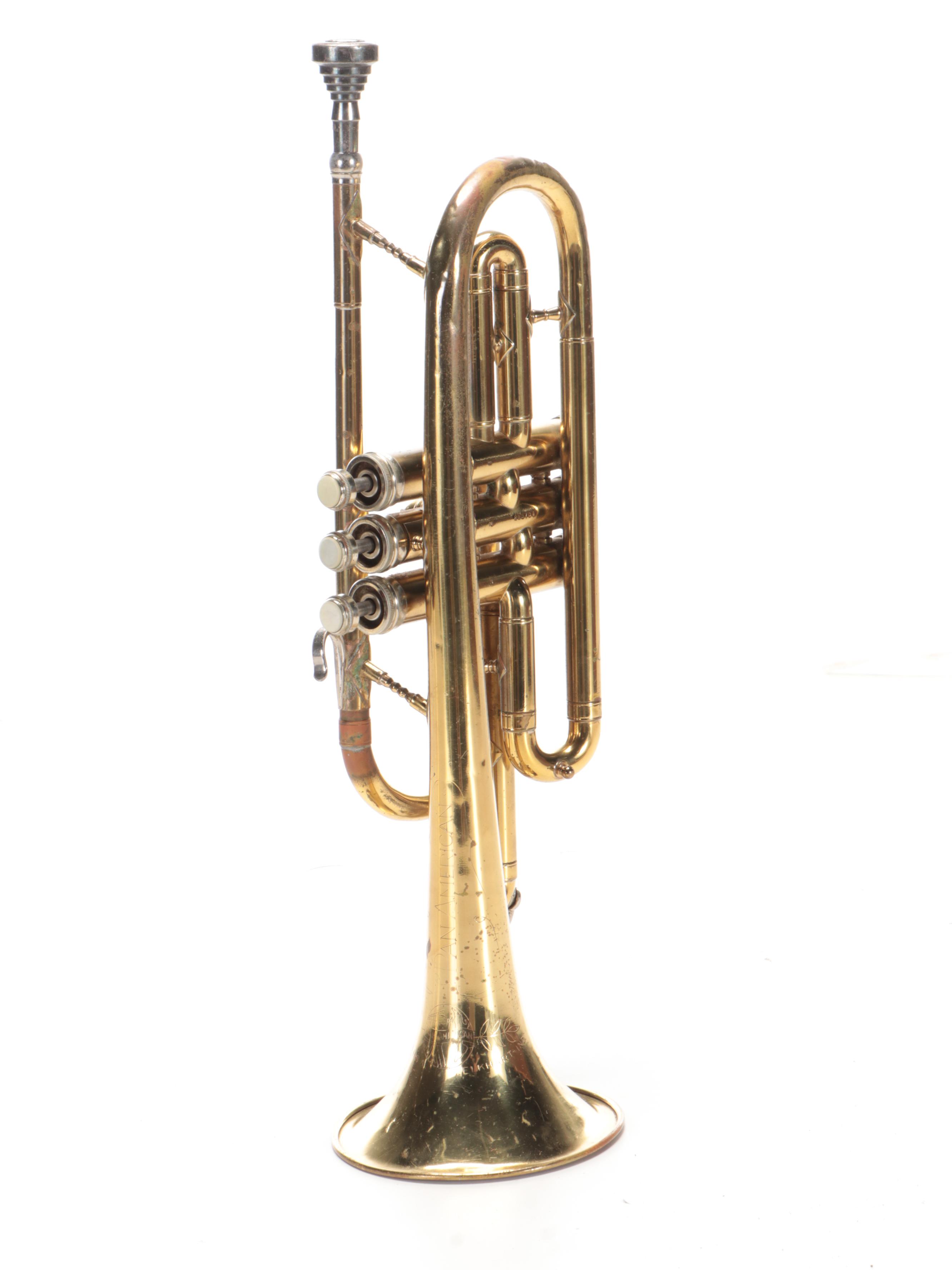 Pan-American Cornet with Case, Mid to Late 20th Century