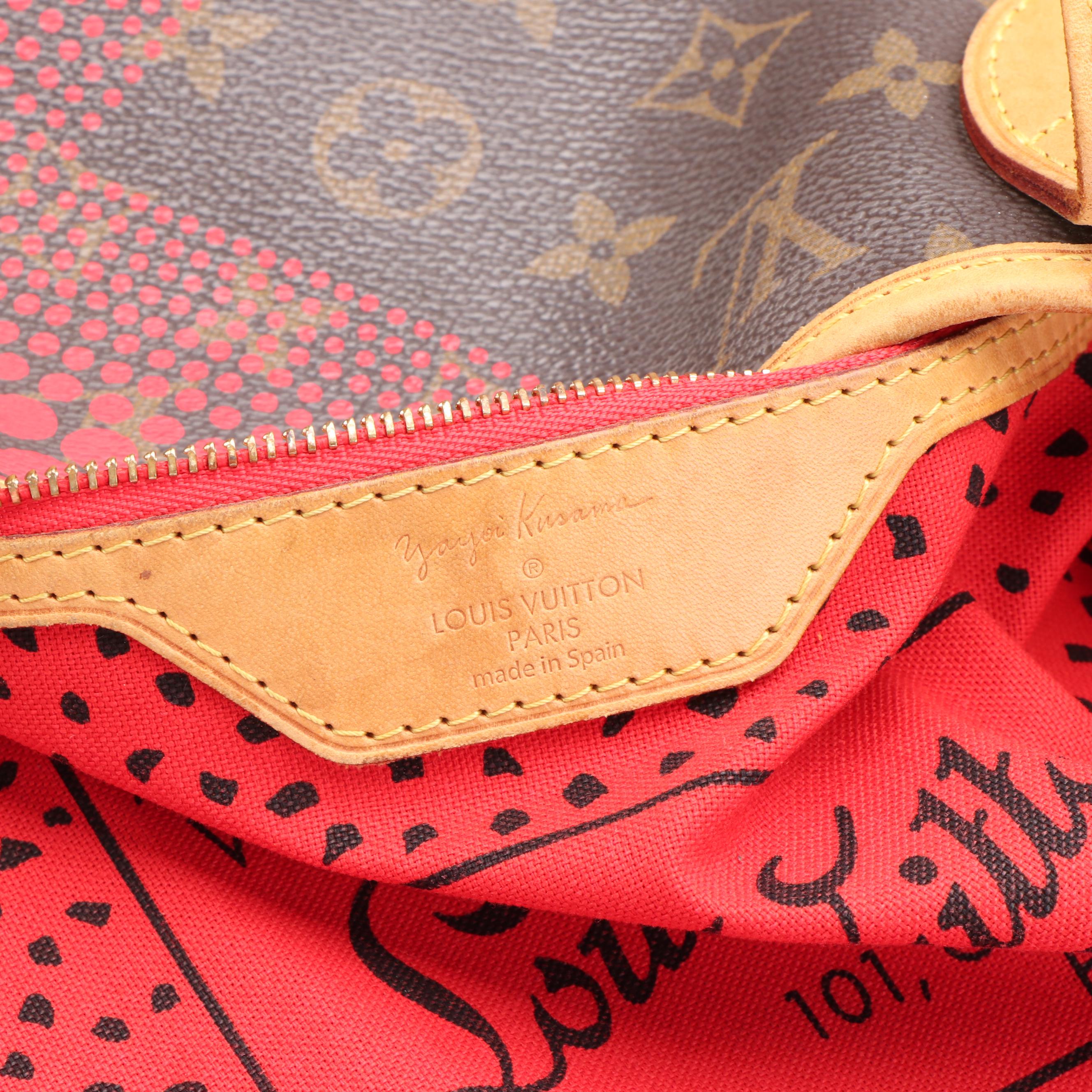 Louis Vuitton x Yayoi Kusama Neverfull MM Tote in Monogram and Red Leather