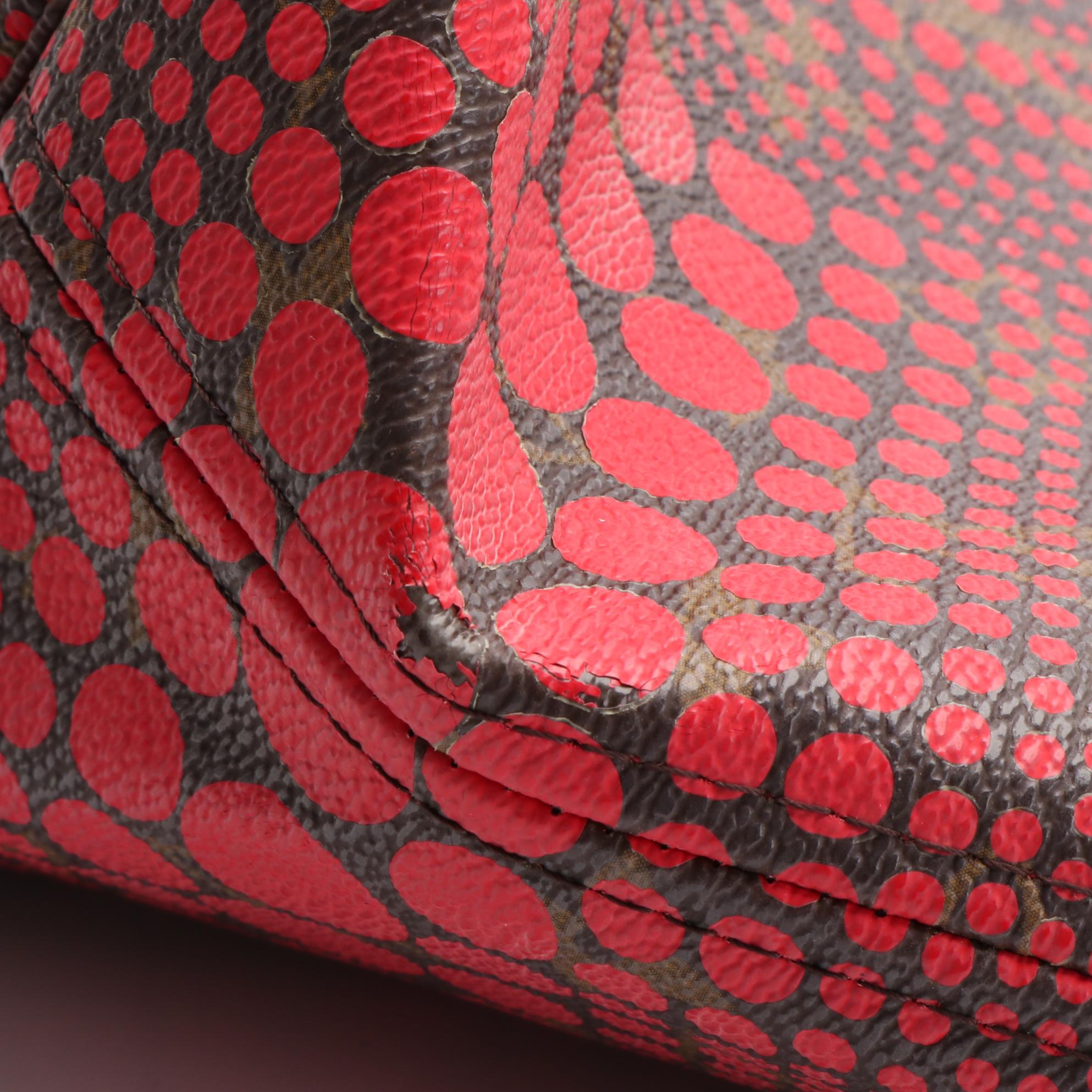 Louis Vuitton x Yayoi Kusama Neverfull MM Tote in Monogram and Red Leather