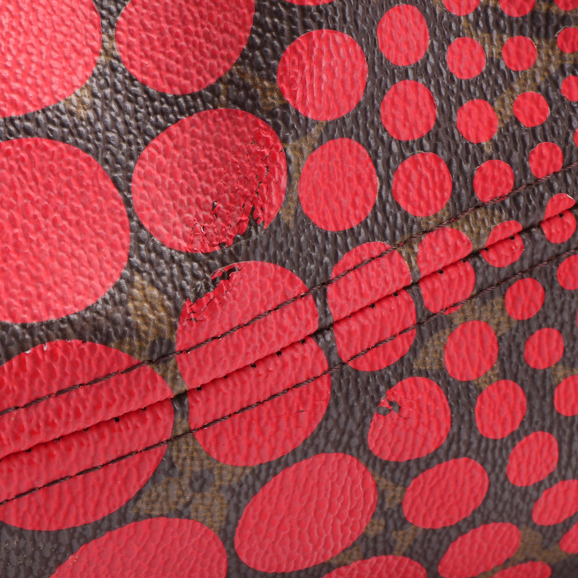Louis Vuitton x Yayoi Kusama Neverfull MM Tote in Monogram and Red Leather
