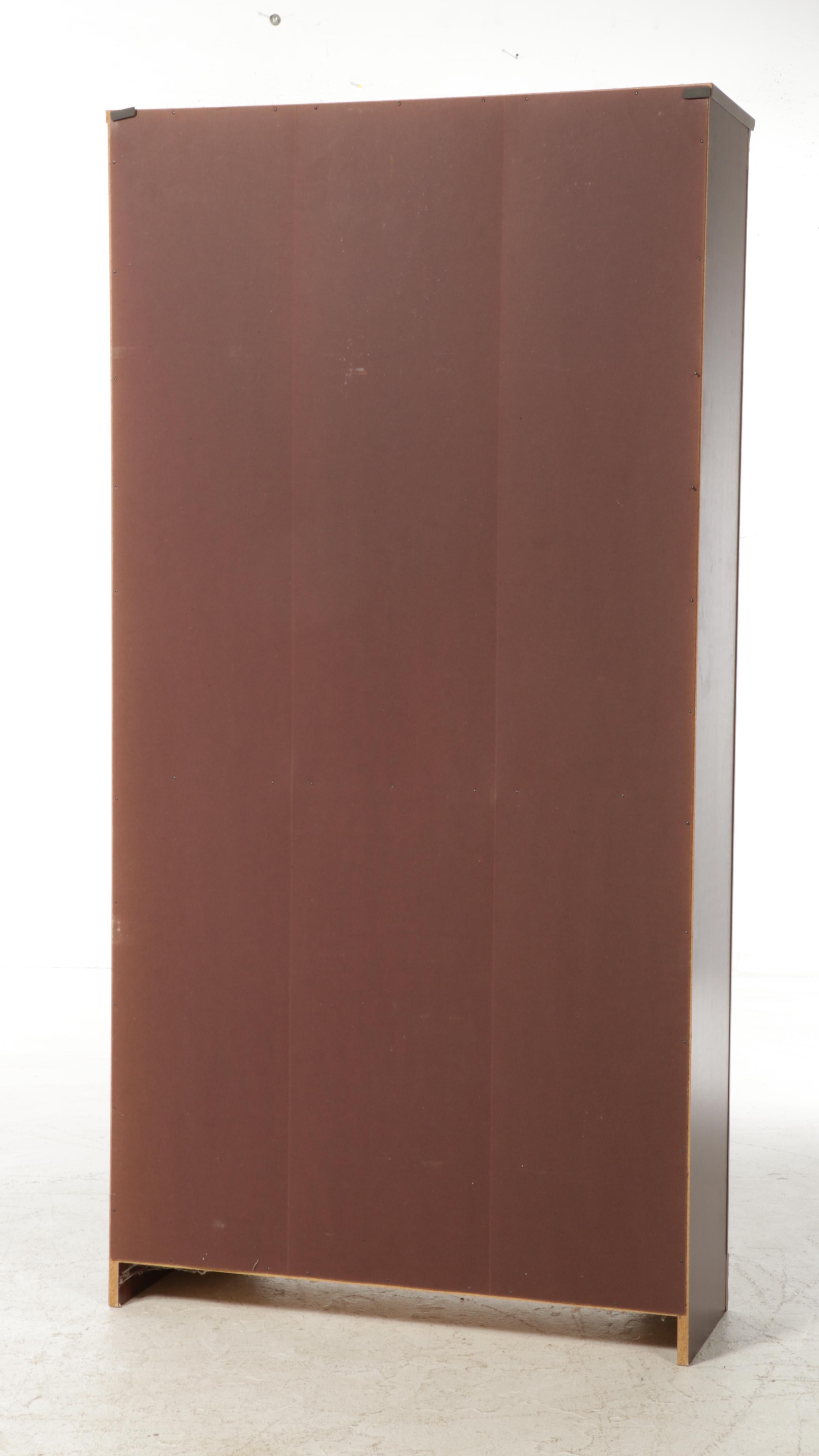 Mahogany Finished Five-Shelf Open Bookcase