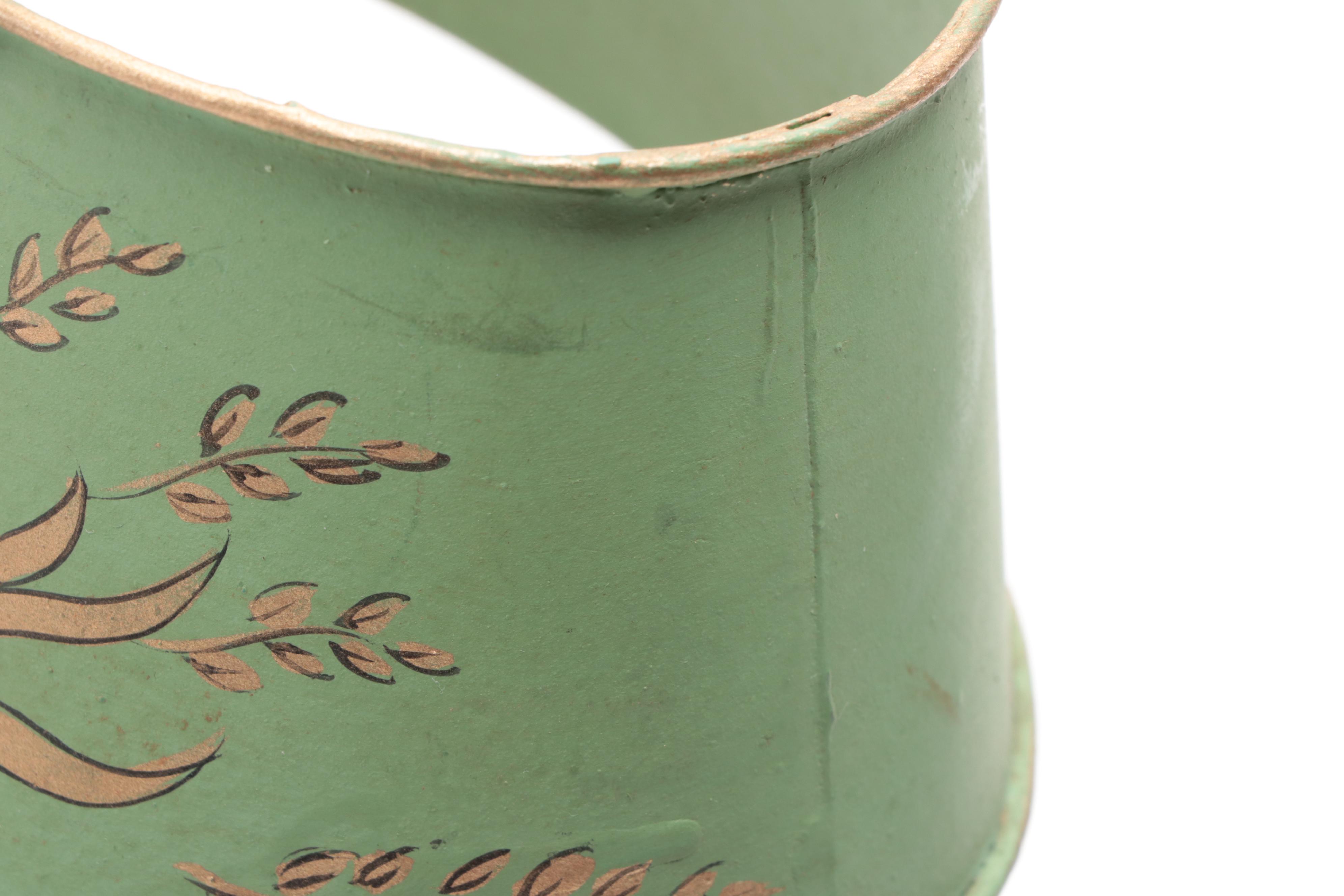 Hollywood Regency Style Toleware Candlesticks with Shades, Mid-20th Century