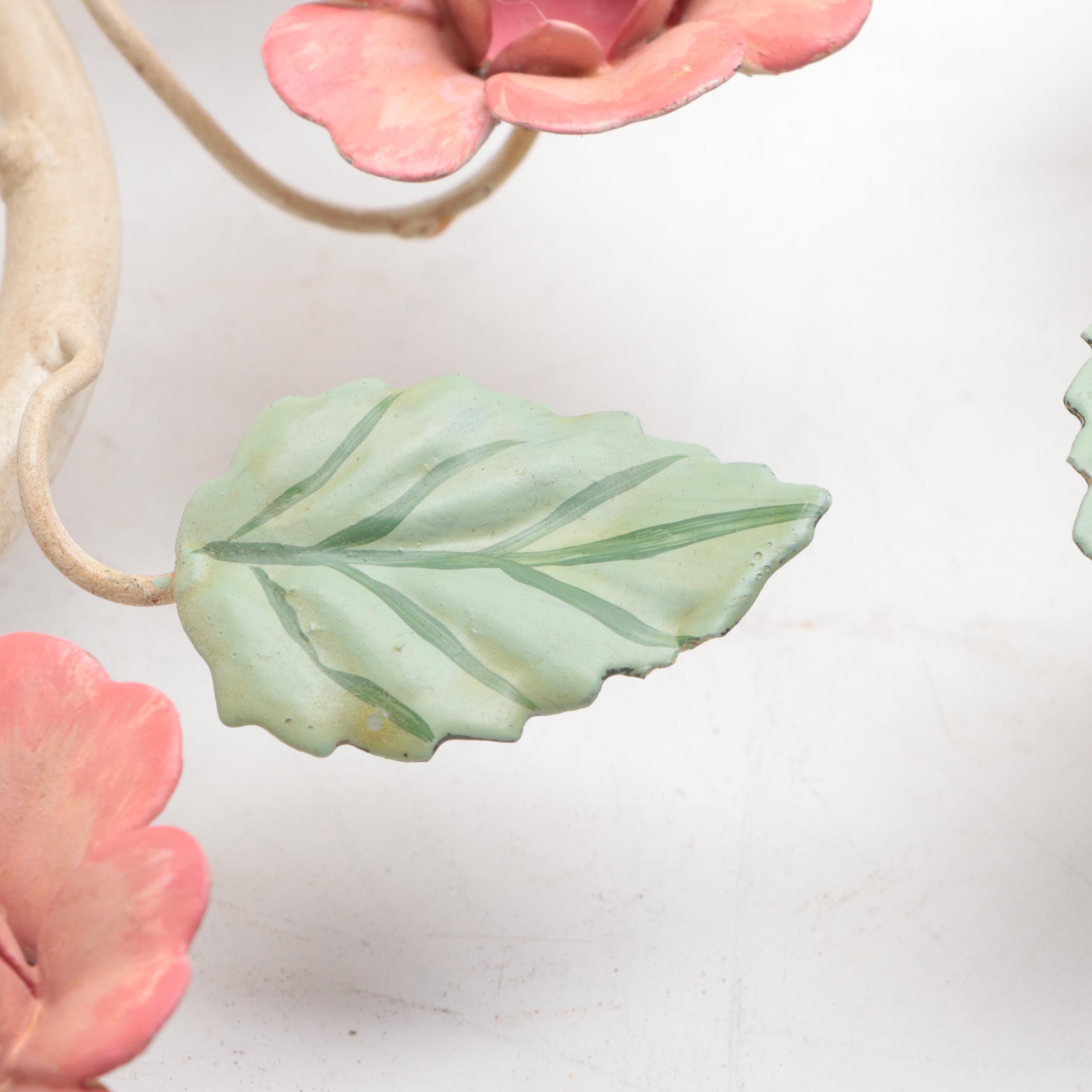 Pair of Italianate Mid-Century Style Toleware Wall Sconces