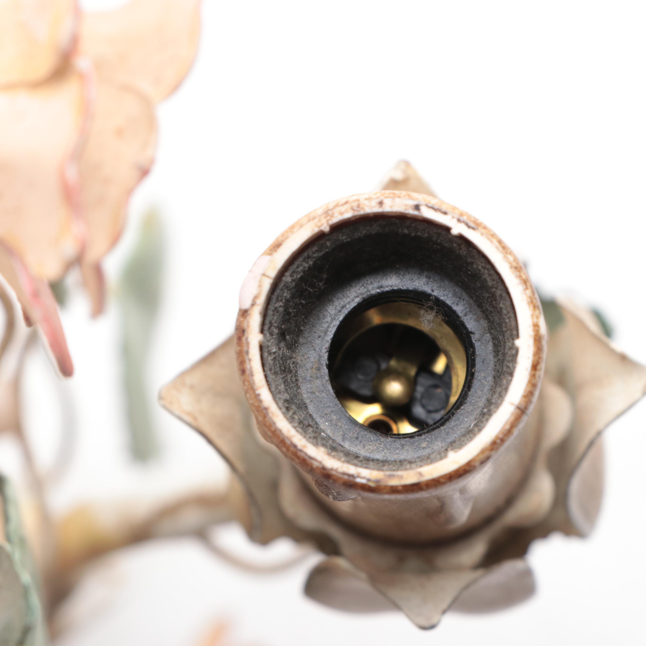 Pair of Italianate Mid-Century Style Toleware Wall Sconces