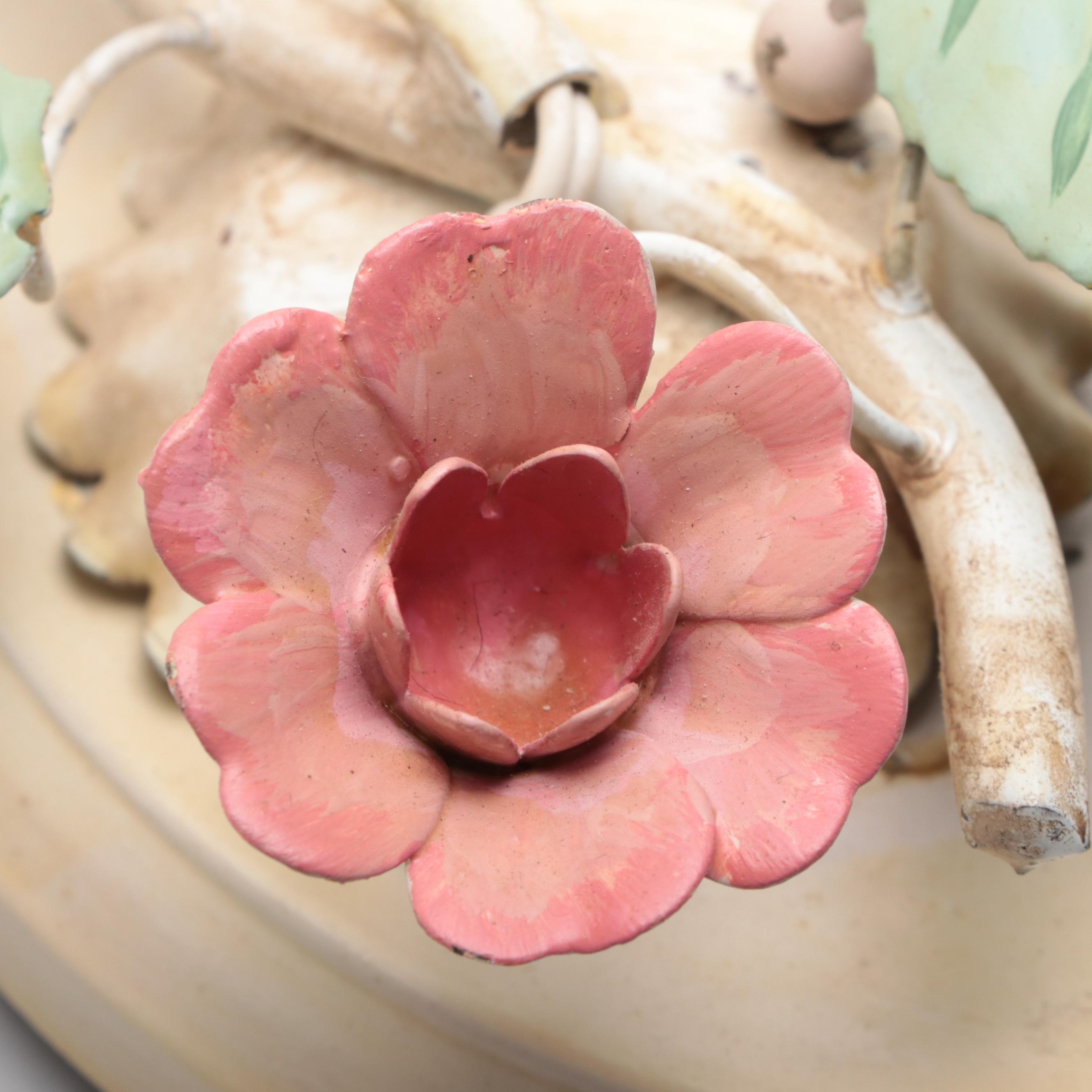 Pair of Italianate Mid-Century Style Toleware Wall Sconces