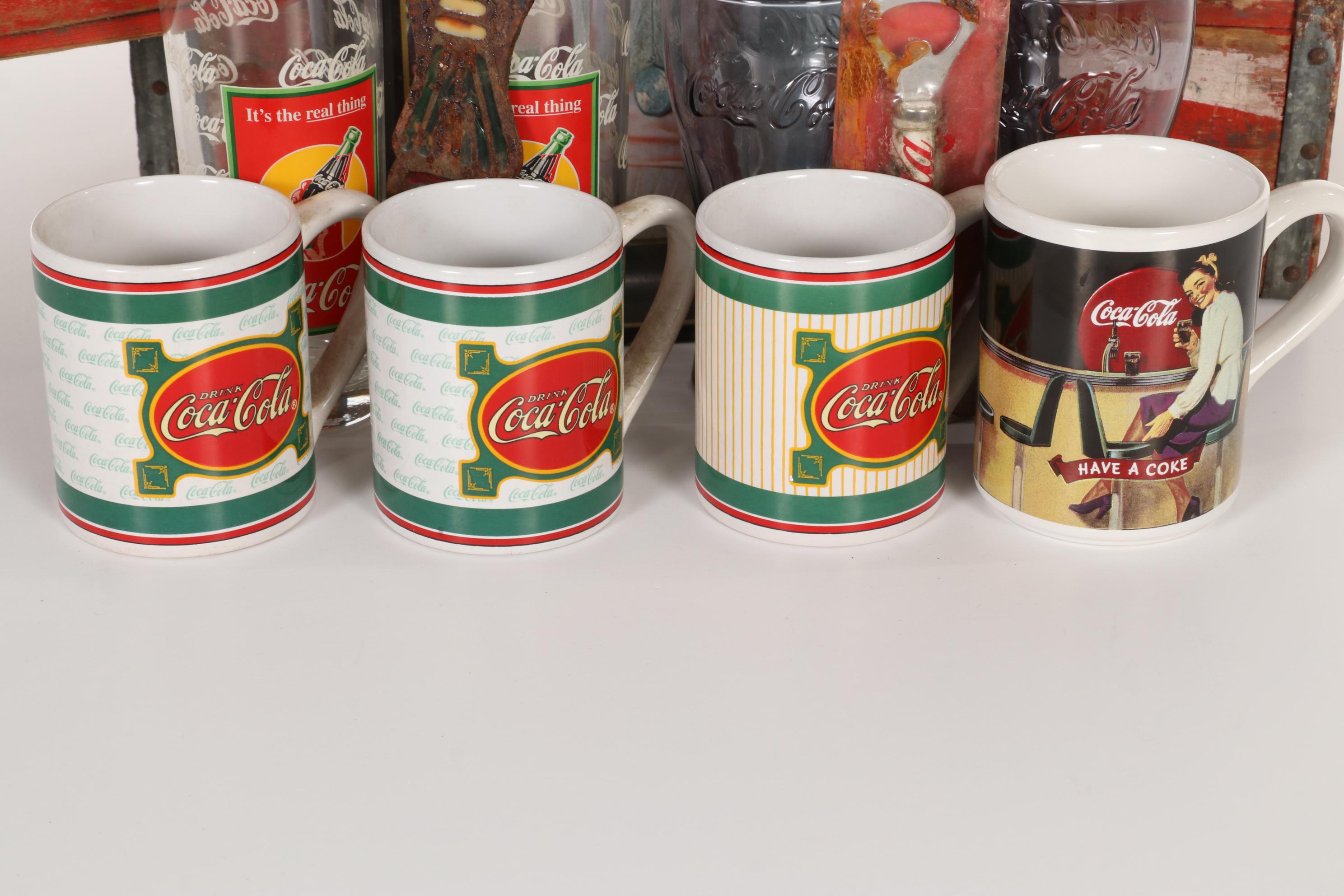 Coca Cola Wooden Crates, Drinkware, and Other Table Decor
