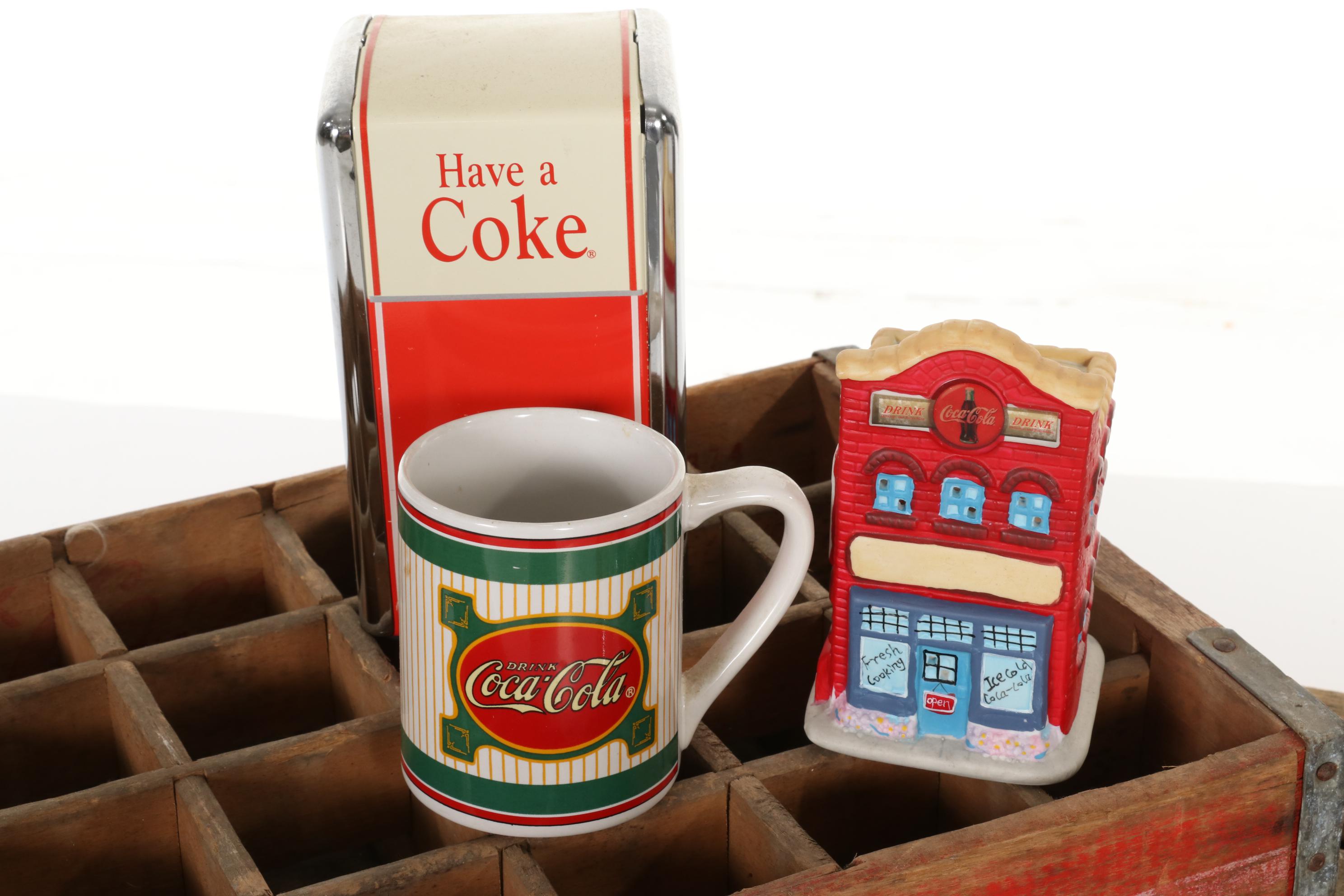 Coca Cola Wooden Crates, Drinkware, and Other Table Decor