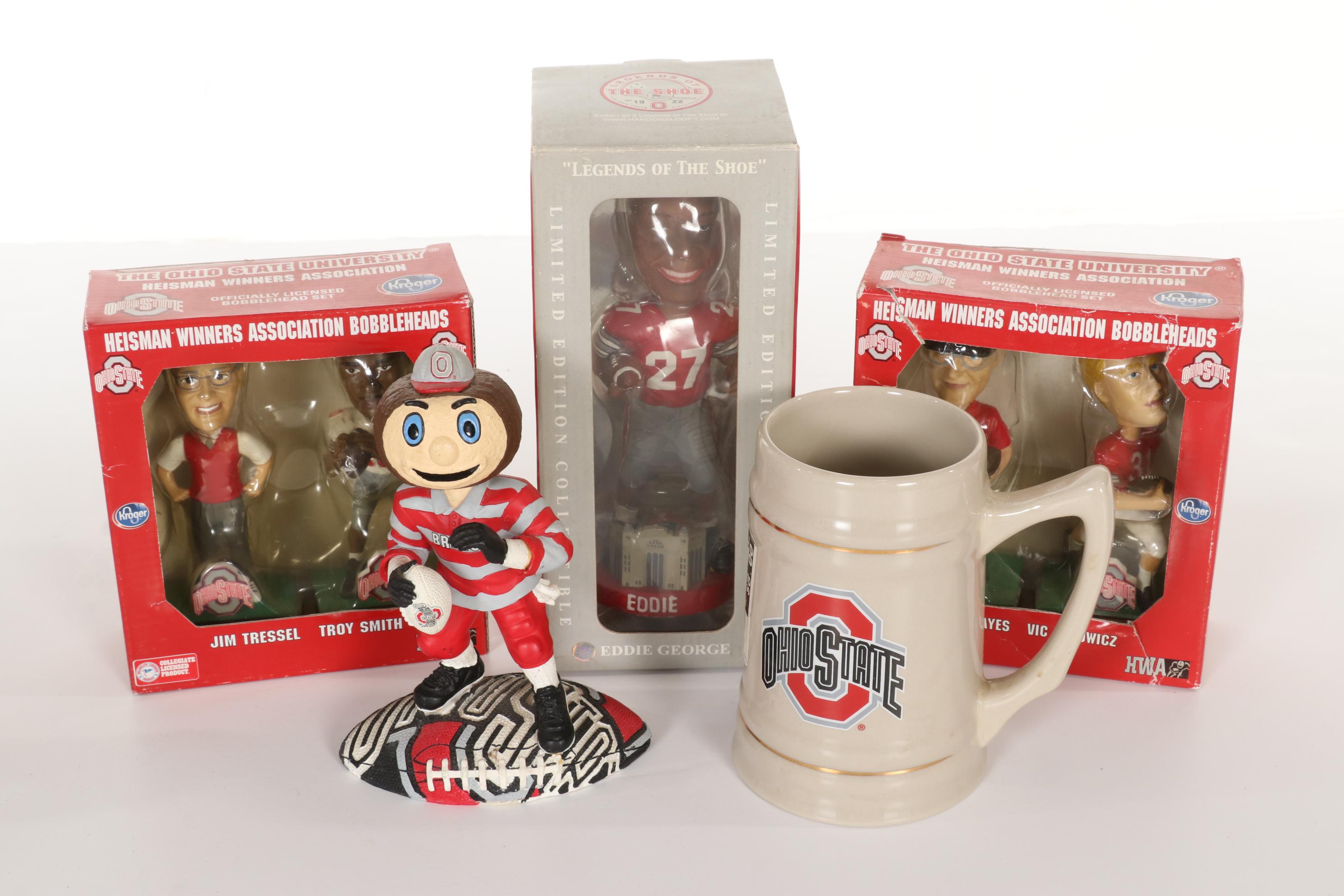 Ohio State University Buckeye Figurines, Table Lamp and Other Decor