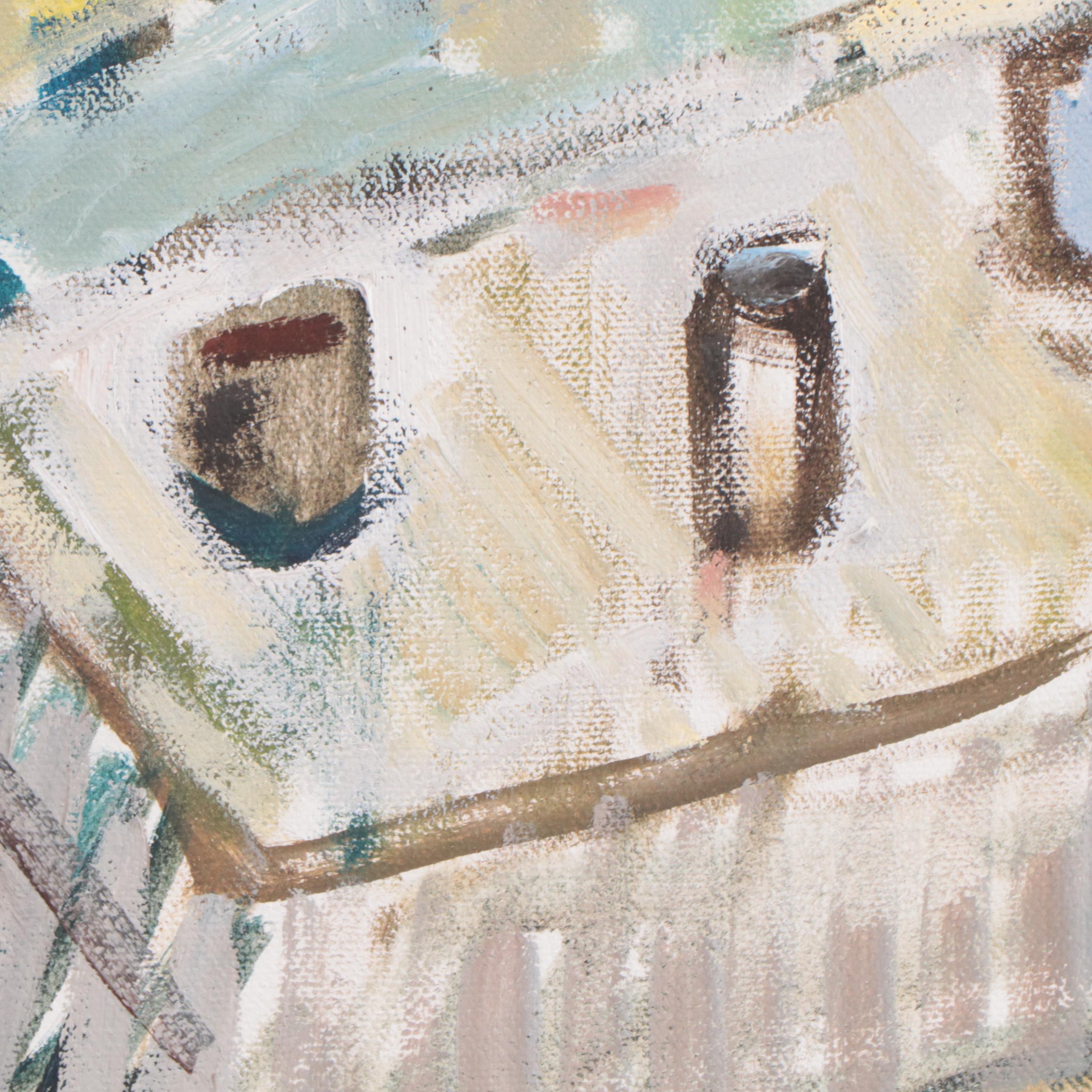 Cityscape Acrylic Painting of Street Scene