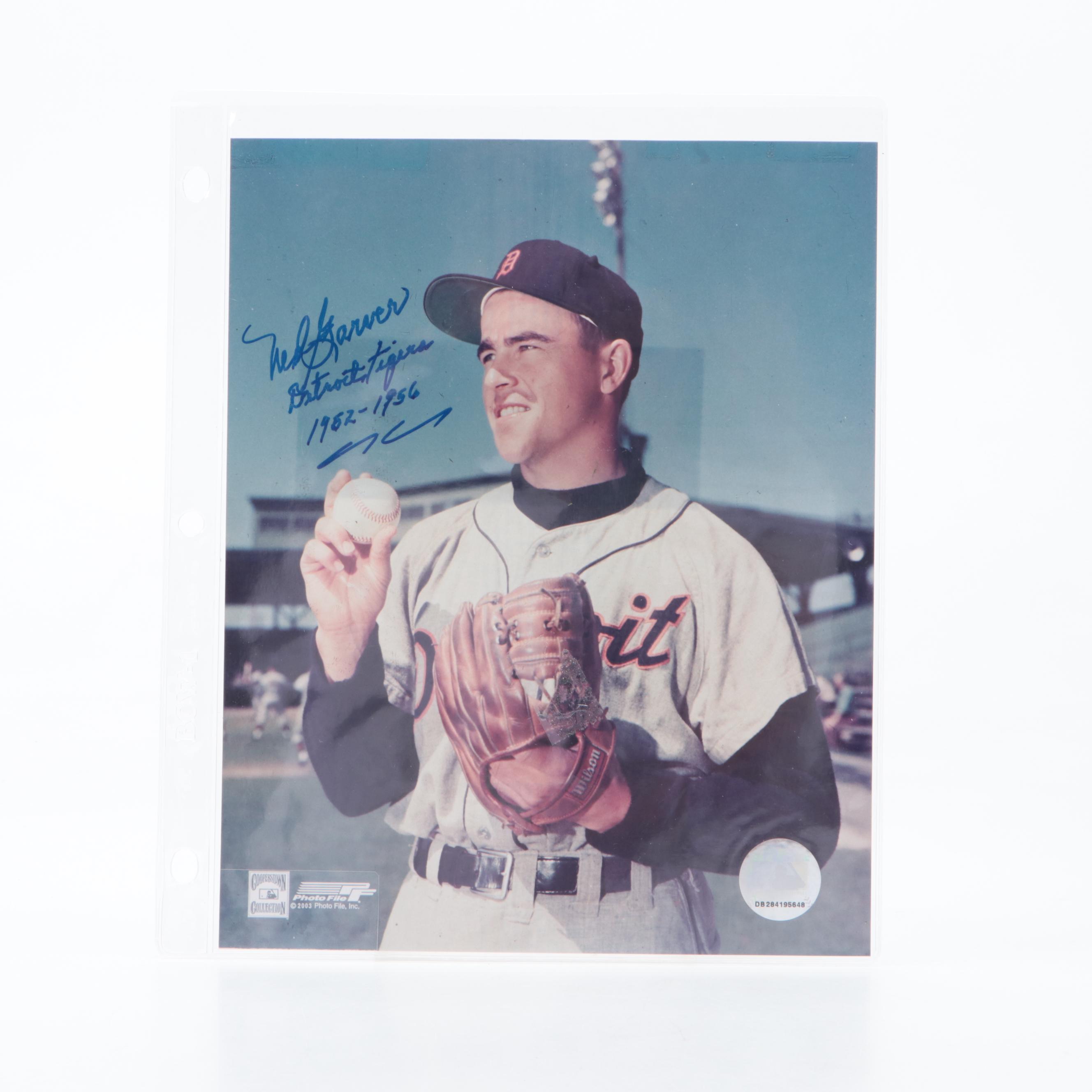 Ned Garver Signed Baseball and Detroit Tigers Photograph