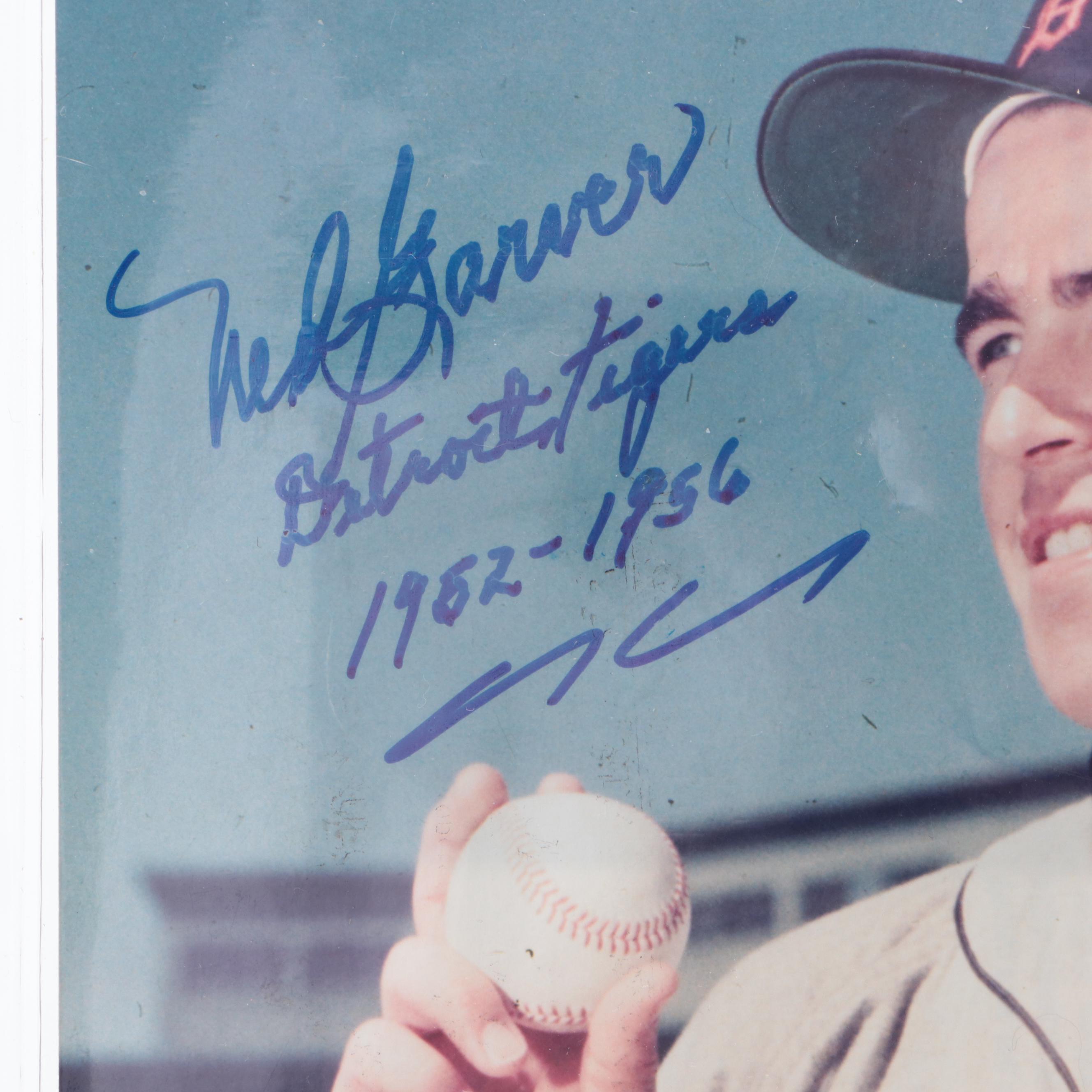 Ned Garver Signed Baseball and Detroit Tigers Photograph