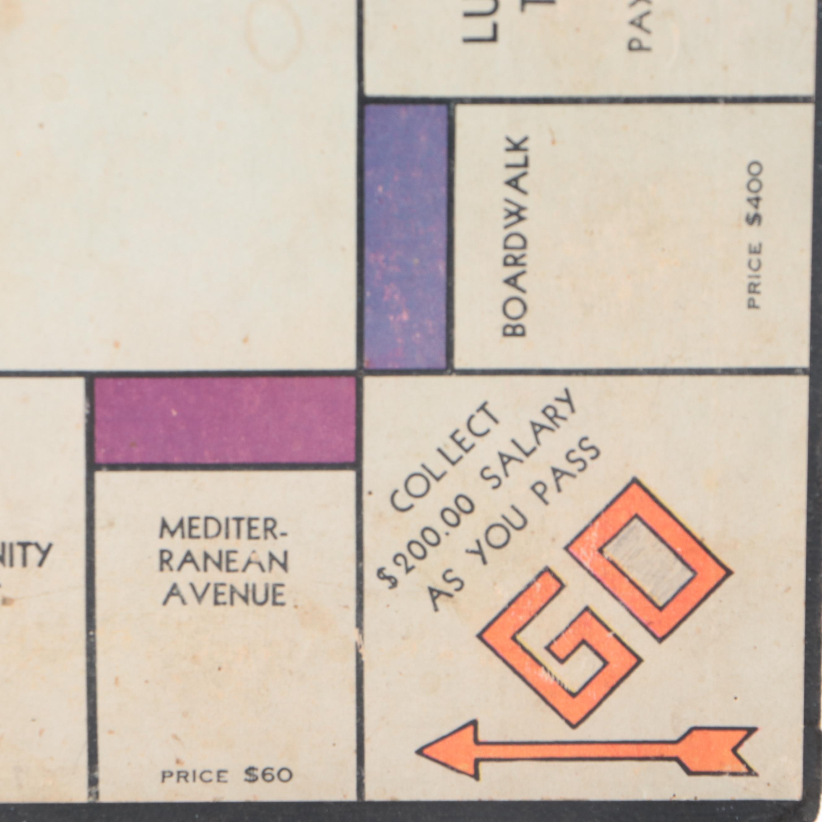 Parker Brothers Monopoly Board Game with Pieces, Mid-20th Century
