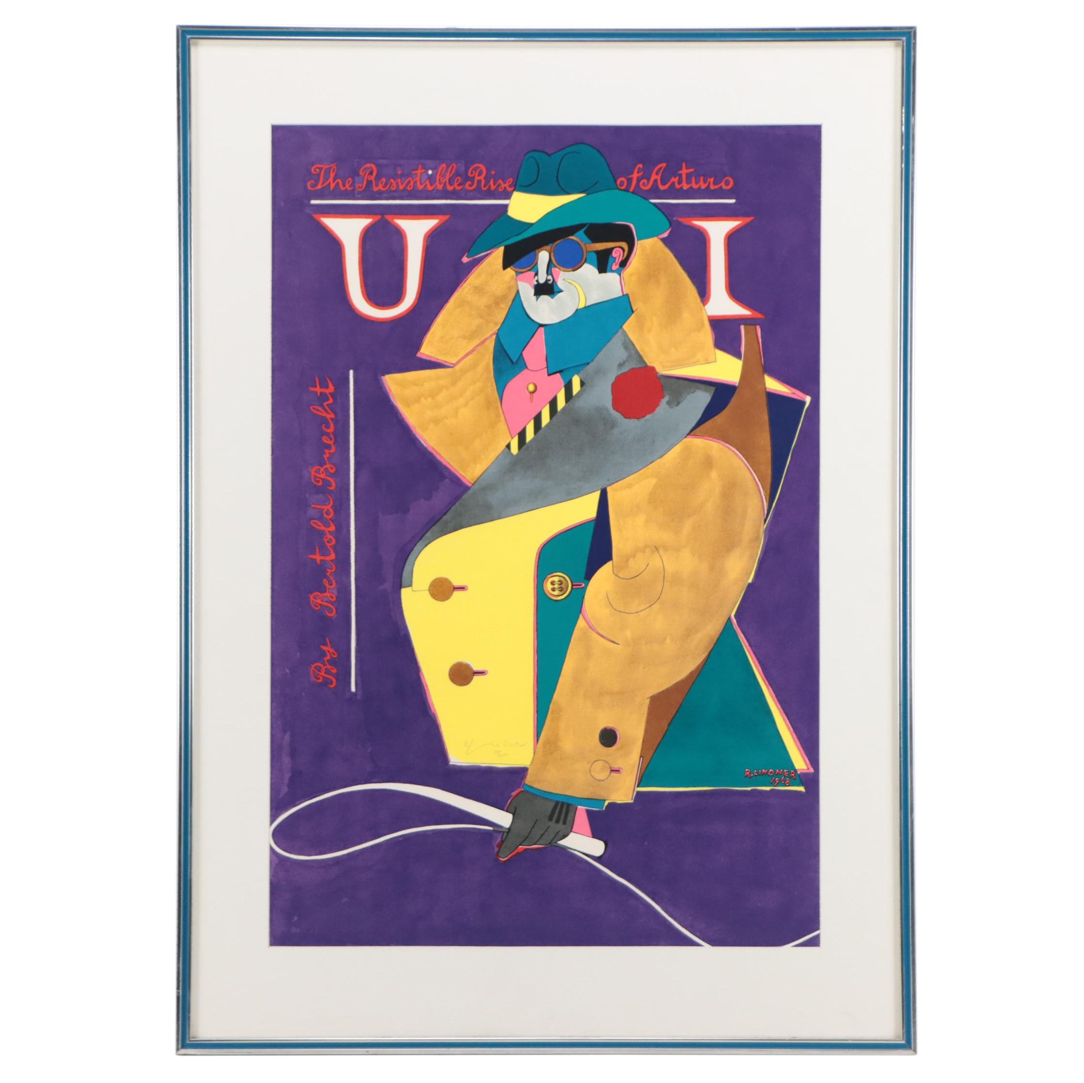 Richard Lindner Mixed Media Poster "The Resistible Rise of Arturo," 1968