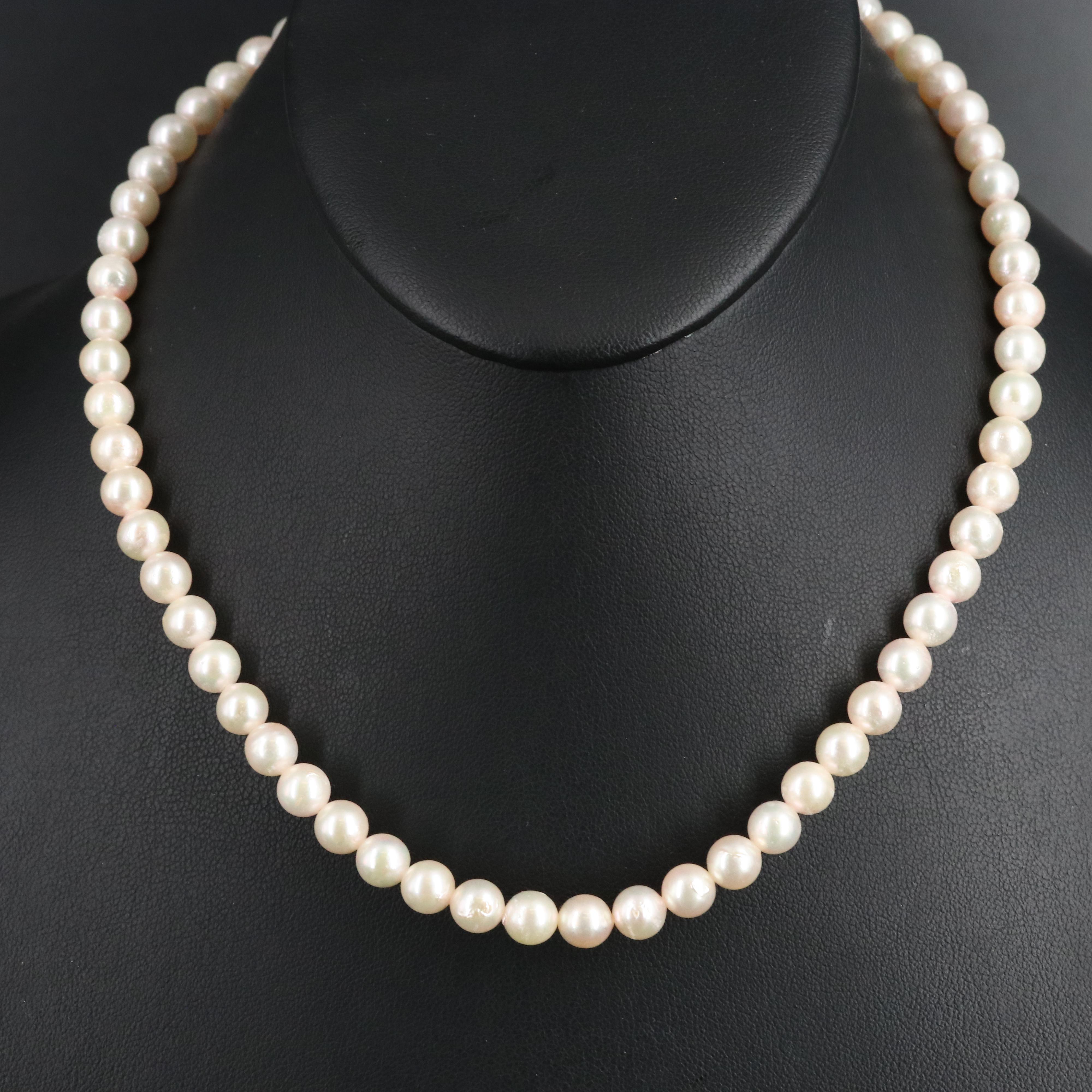 Pearl Necklace with Flower Clasp